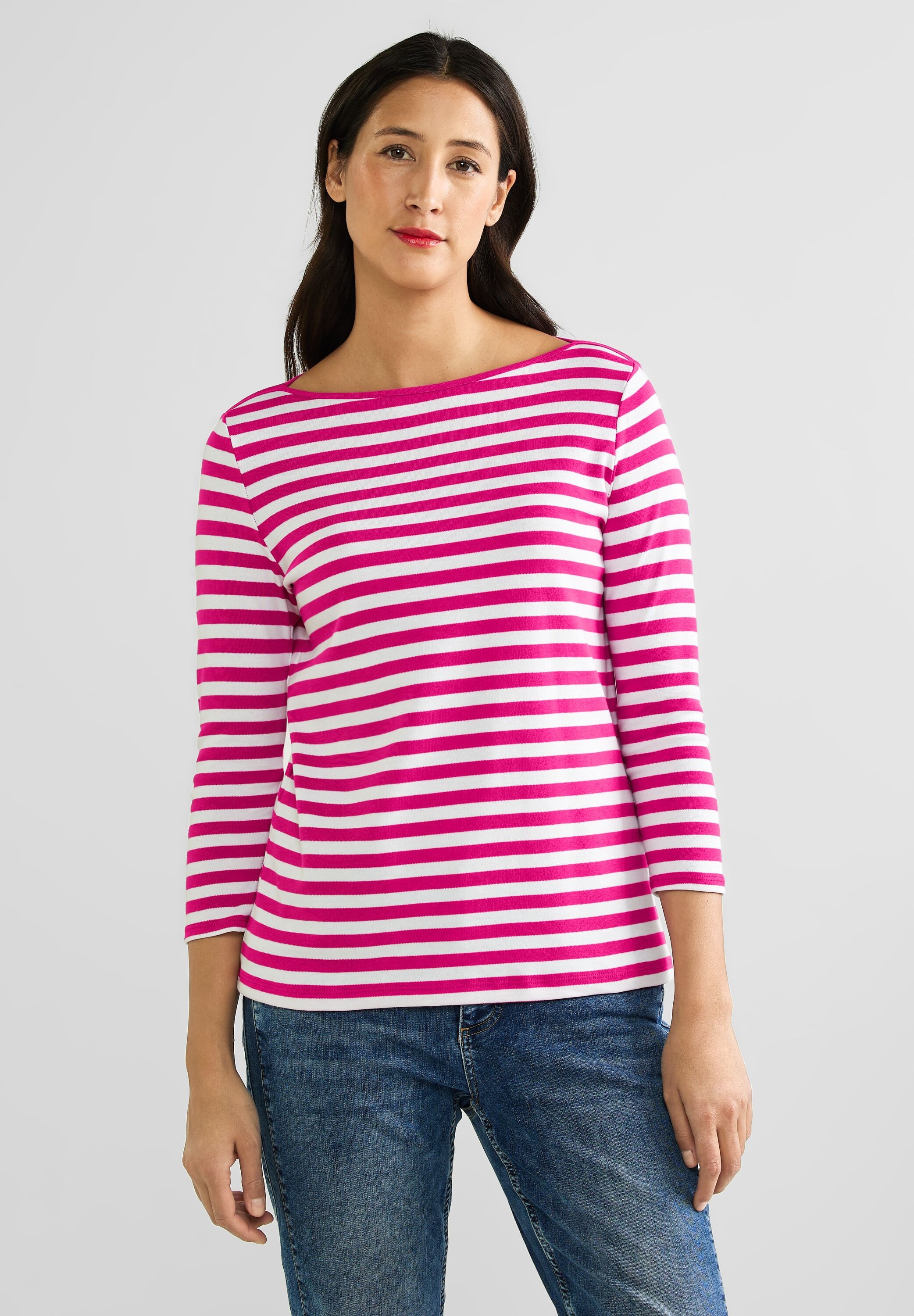 STREET ONE 3/4-Arm-Shirt aus reiner Baumwolle