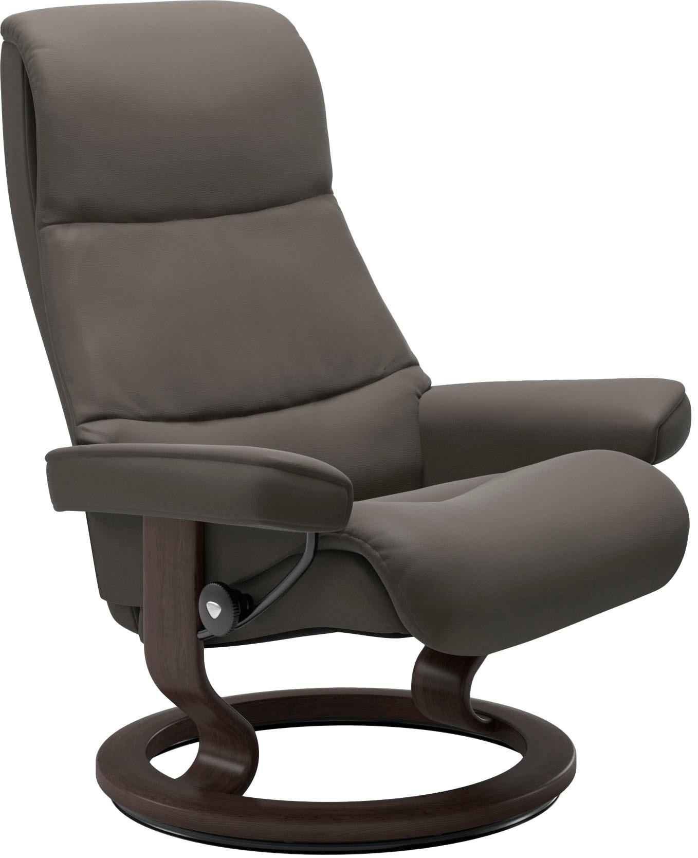 Stressless® Relaxsessel »View«, (Set, Relaxsessel mit Hocker), mit Classic Base, Größe S,Gestell Wenge