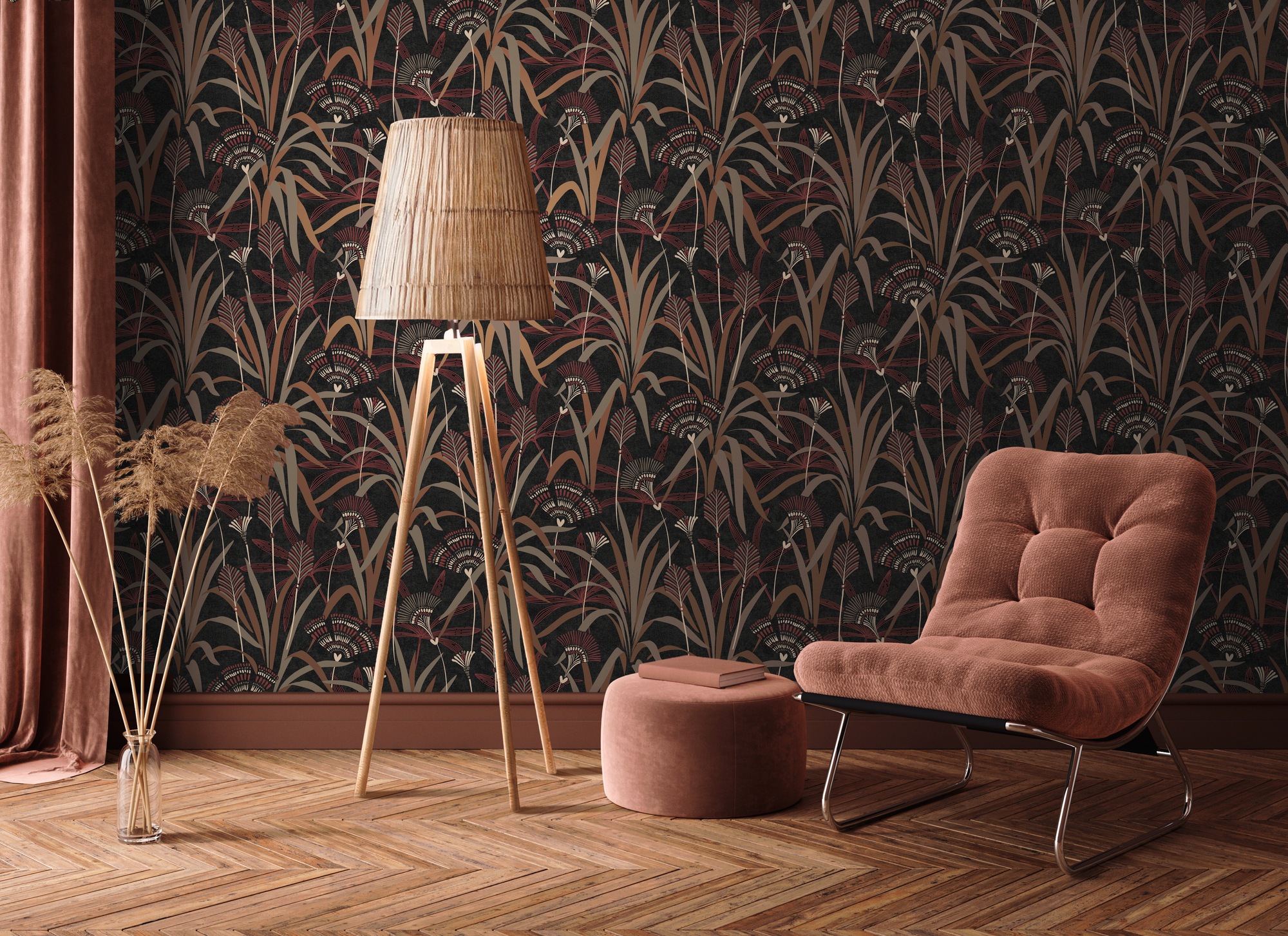 A.S. Création Vliestapete »French Affair florale Tapete Mustertapete Blätter Blattmuster«, leicht glänzend, Vliestapete Blatt-Motiv für Schlafzimmer Küche Wohnzimmer Floral Flur