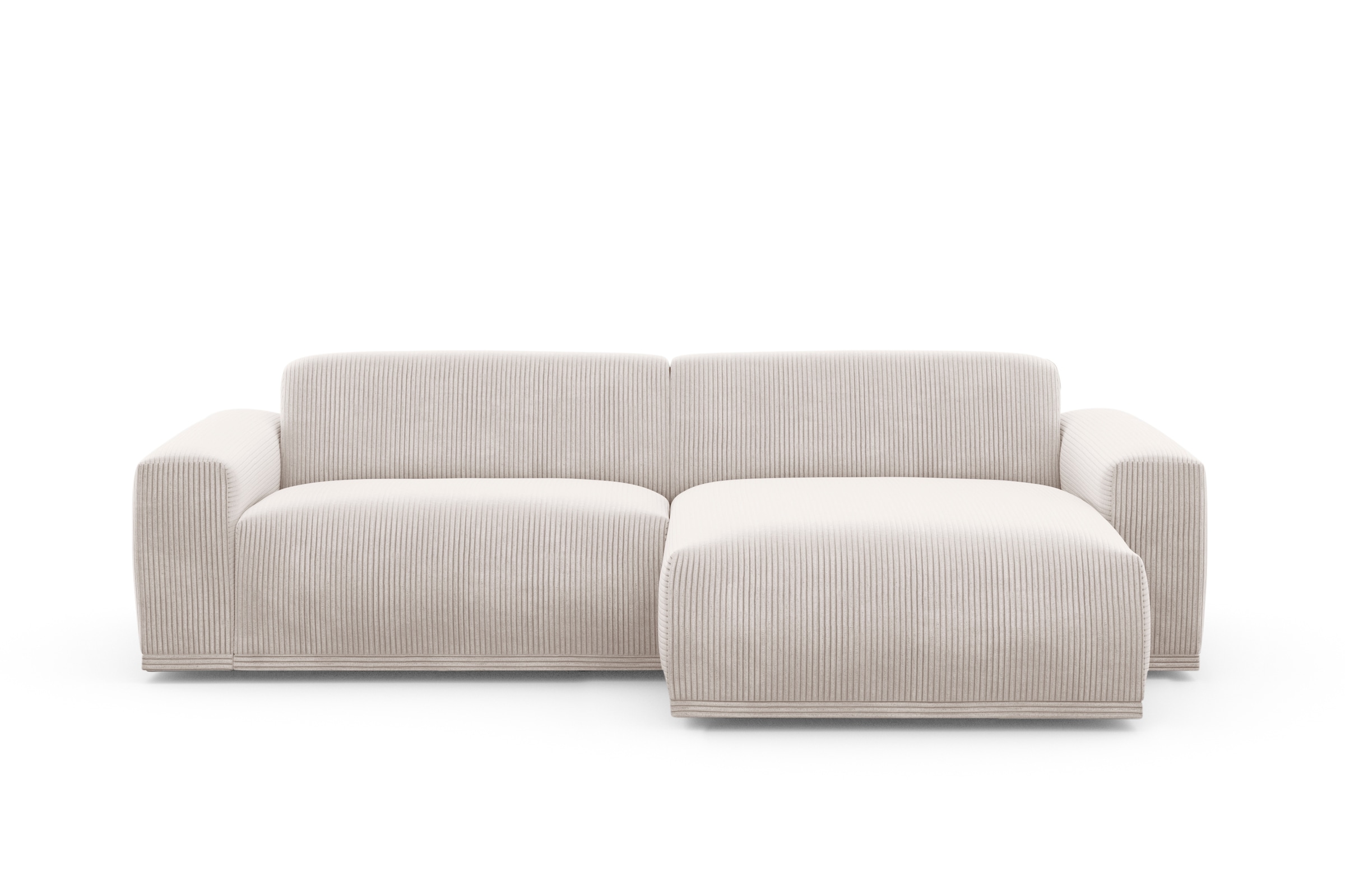 TRENDMANUFAKTUR Ecksofa »Braga, mit hochwertigem Kaltschaum, L-Form, in Cord erhältlich«, (2 St.), modernes Sofa, Couch mit hohem Sitzkomfort, 255/72/160 cm (B/H/T)