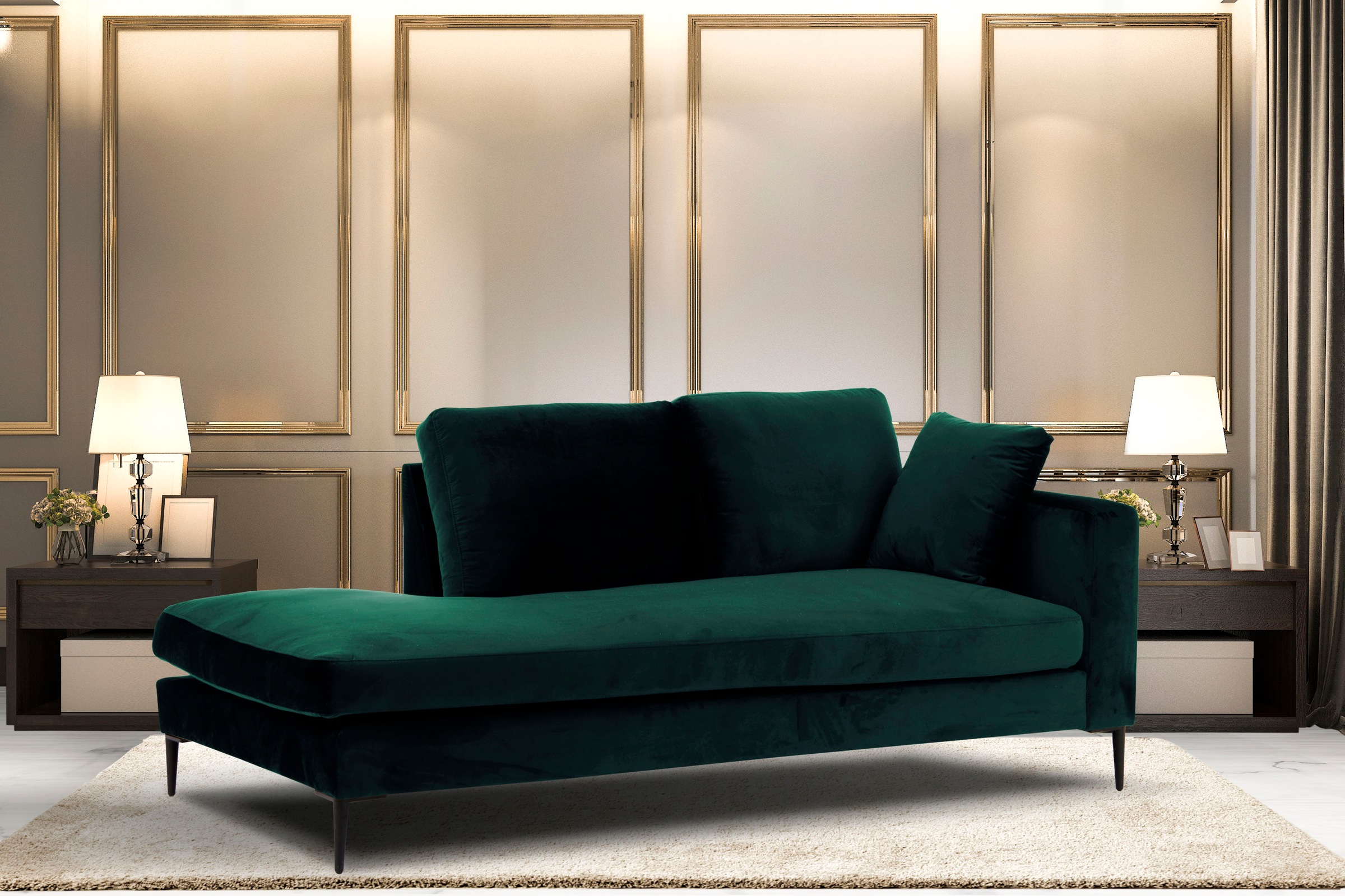 Home affaire Recamiere "Cozy Chaiselongue, Maße B/T/H: 195/97/80 cm" mit lo günstig online kaufen