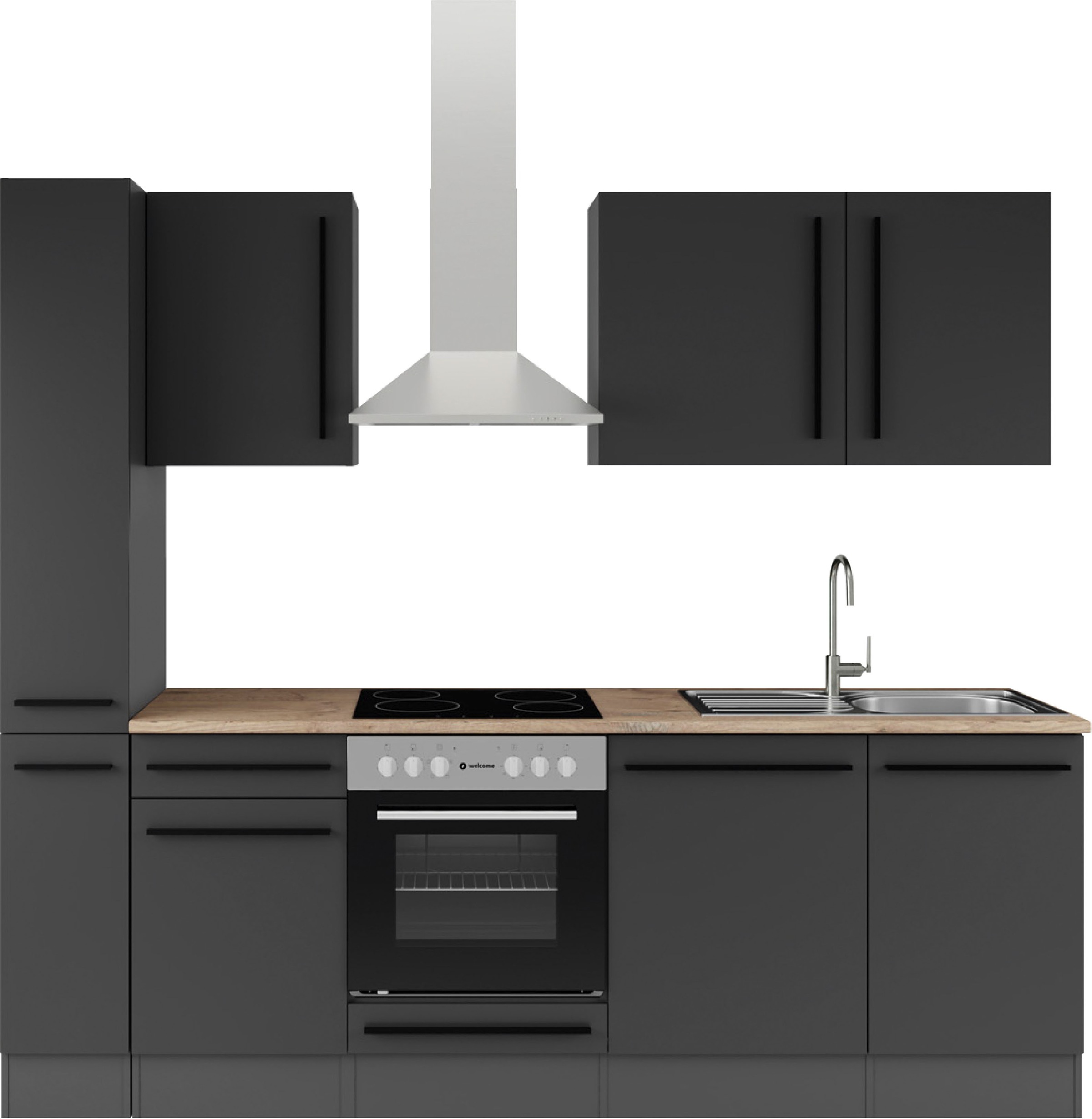 BASIC by Balculina Küchenzeile "Jazz" Breite 250 cm, wahlweise mit E-Geräten