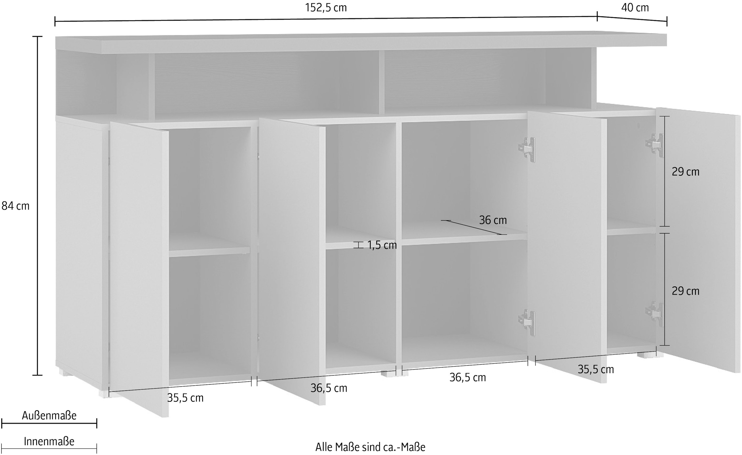 INOSIGN Sideboard »Serio«, Breite 152,5 cm