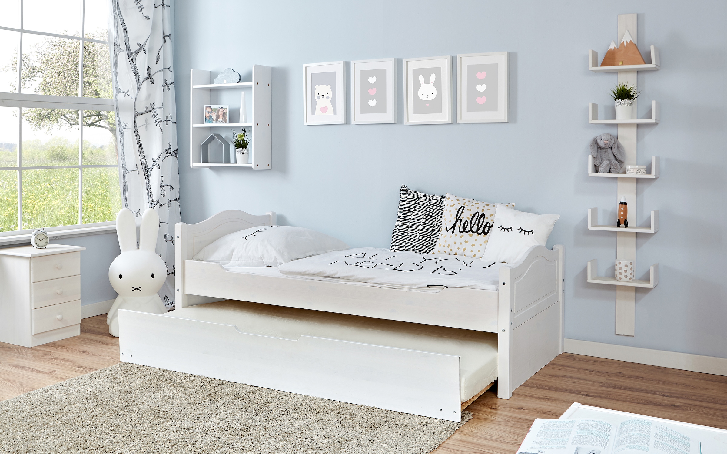 Ticaa Jugendbett "Leni", Einzelbett, inkl. Zusatzbett und Rollrost günstig online kaufen