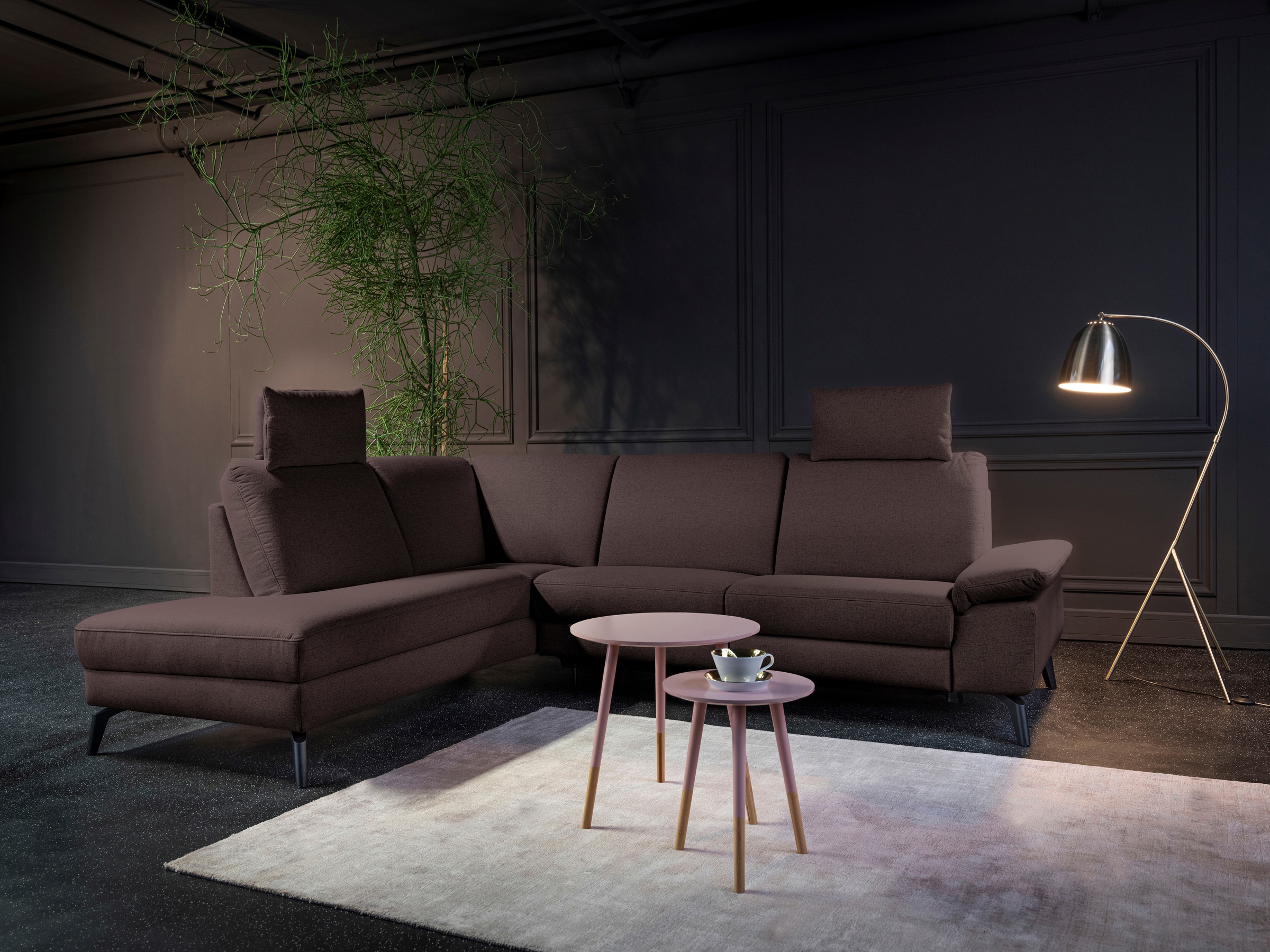 alina Ecksofa, inkl. Kopfstützen, wahlweise mit Relaxfunktion, Breite: 267 cm