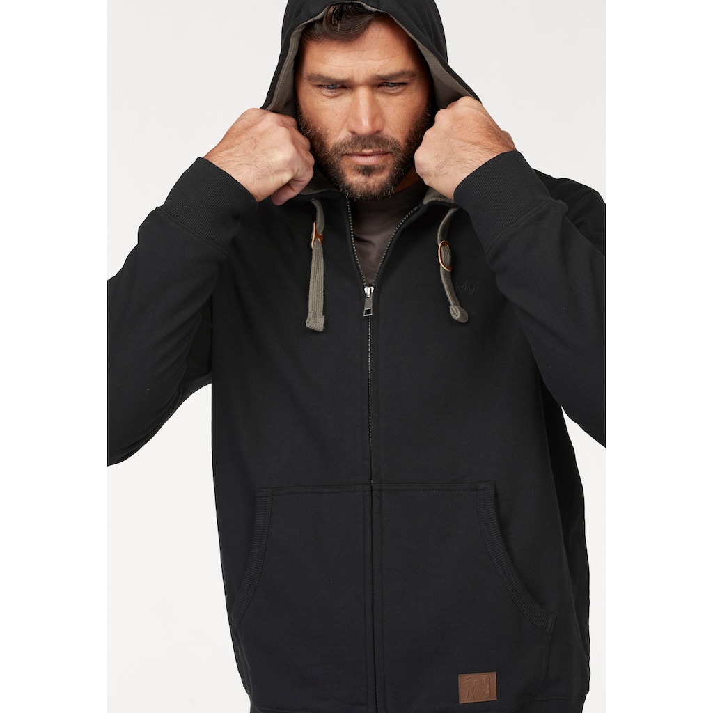 Man's World Kapuzensweatjacke, mit kontrastfarbigem Innenfutter