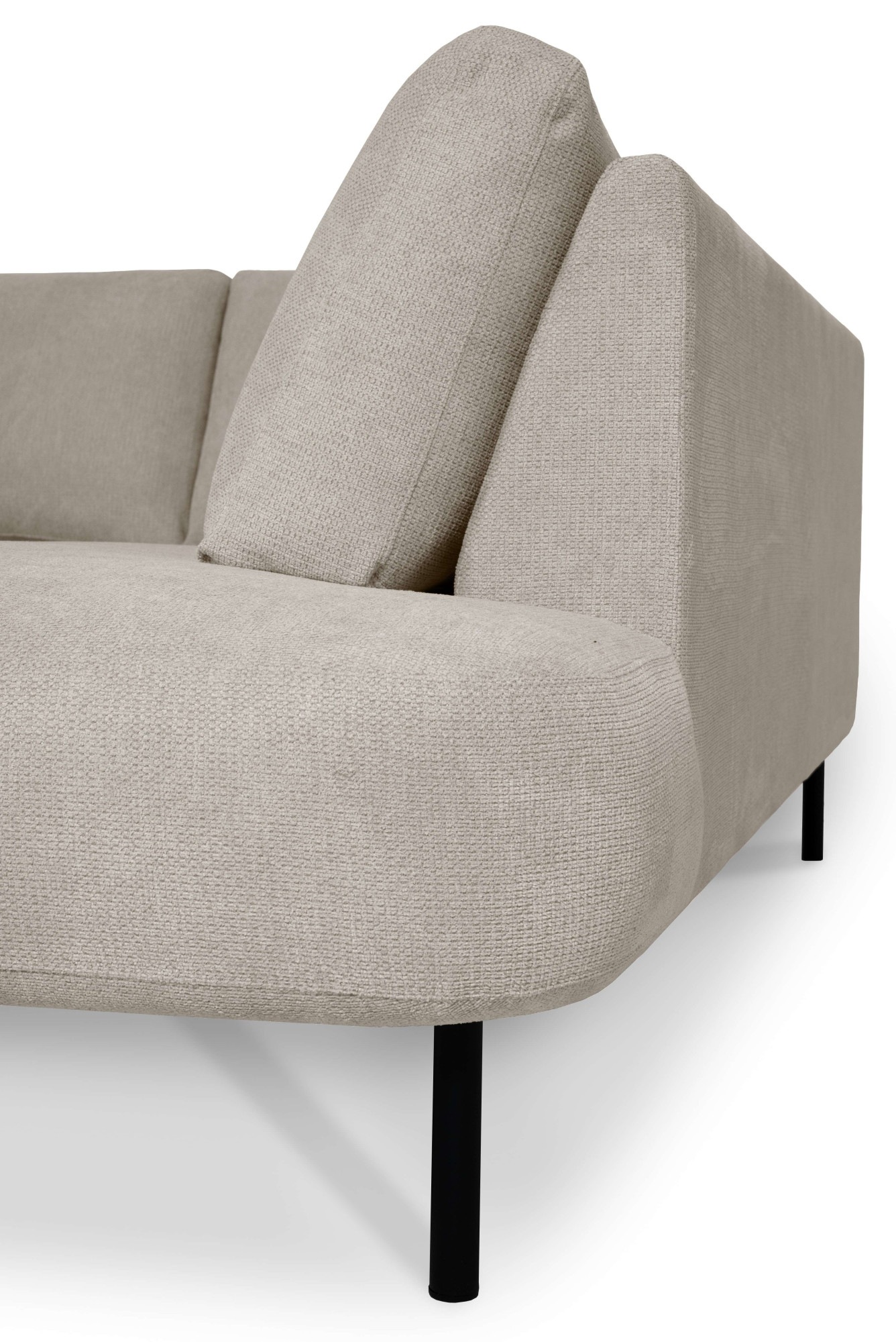Places of Style Wohnlandschaft »Cesola«, in weichem Chenille-Stoff, Breite 327 cm, mit schwarzen Metallfüßen