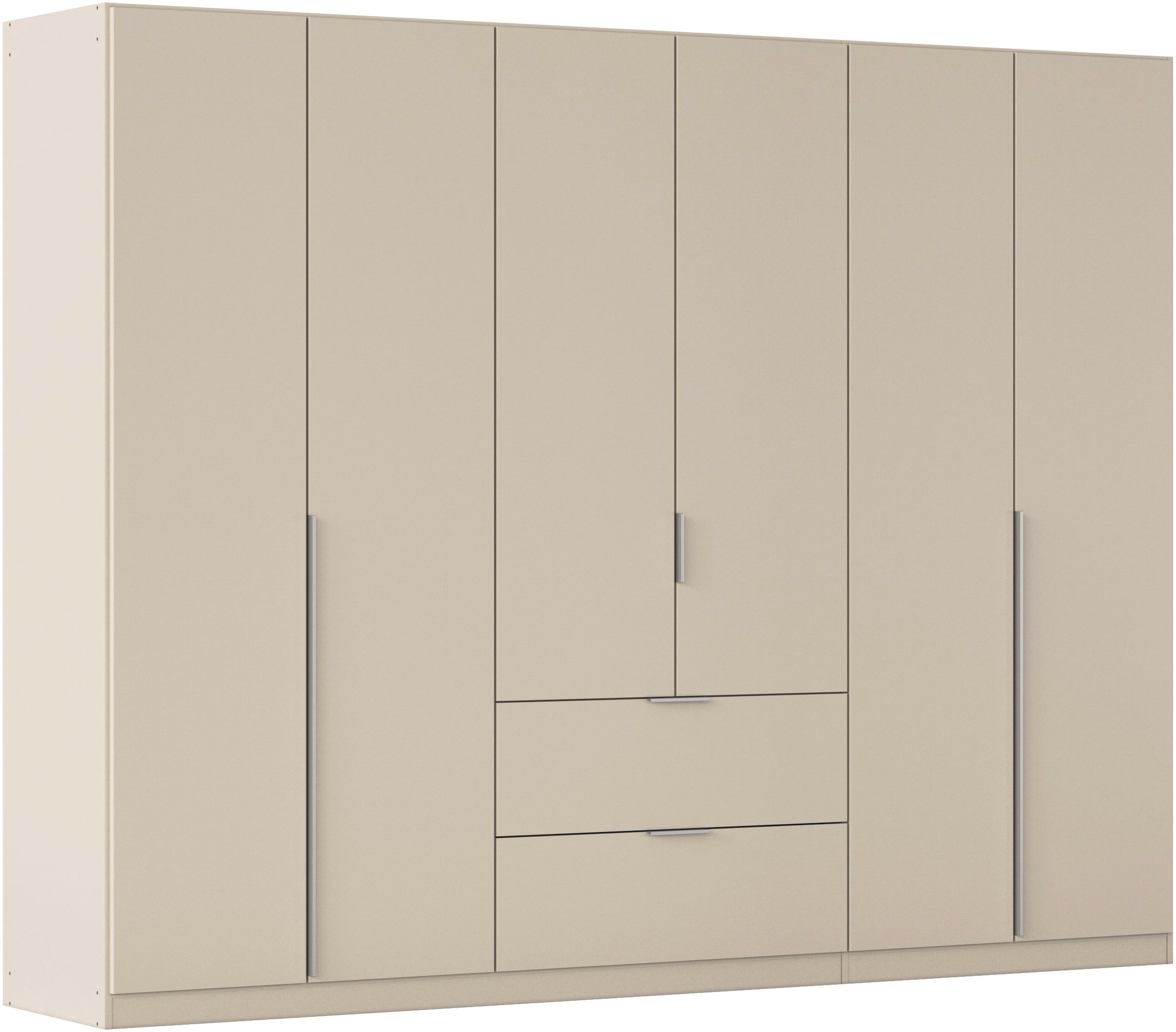 OTTO home Drehtürenschrank "Kleiderschrank Schrank Garderobe AGORDO mit Dekor- oder Hochglanzfront" in zwei Griff-Farben, Breite 271 cm, mit Außenschubkästen, Serie in 7 Breiten und 2 Höhen MADE IN GERMANY