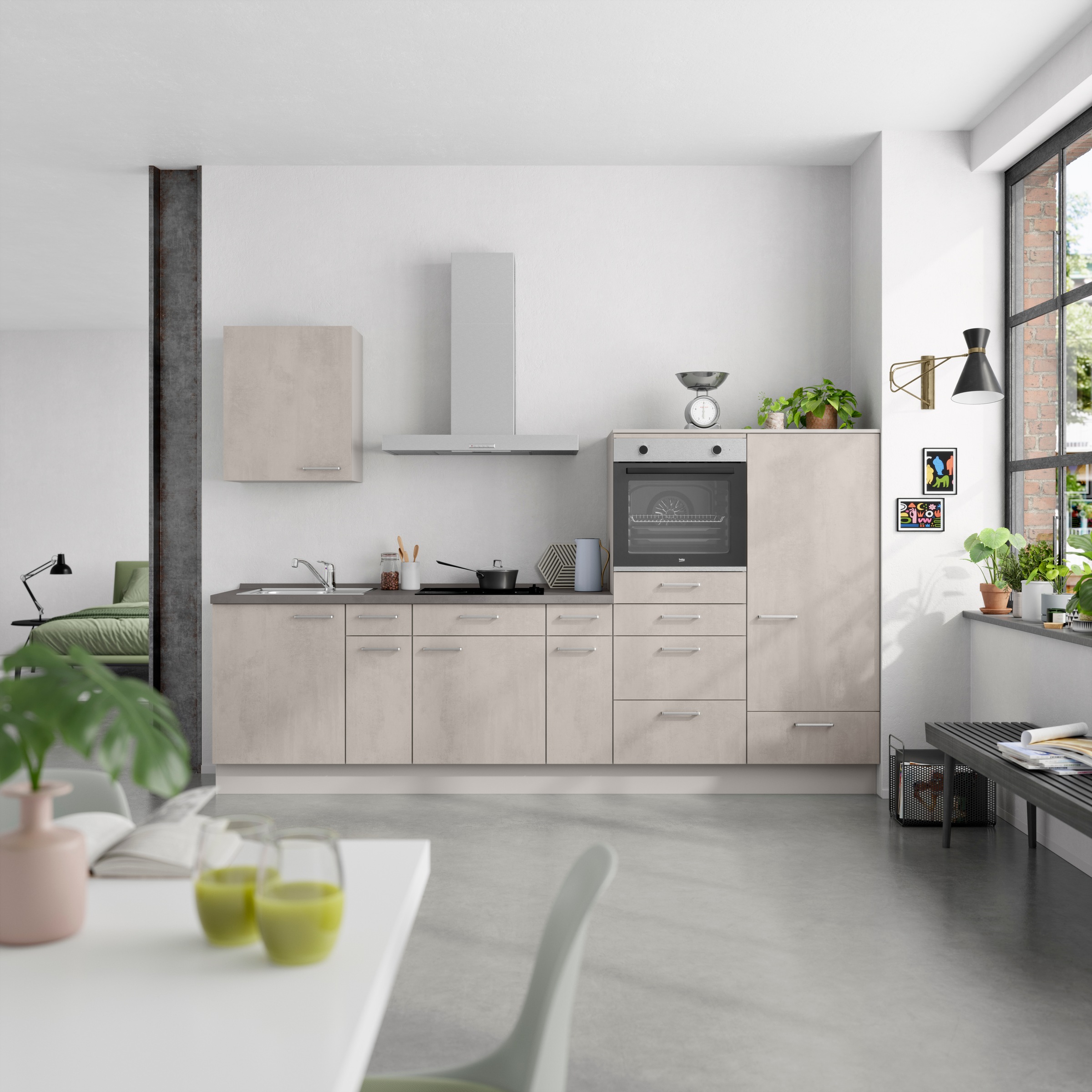 nobilia® Küchenzeile »"Riva I"«, vormontiert, Ausrichtung wählbar, Breite 300 cm, wahlw. mit E-Geräten