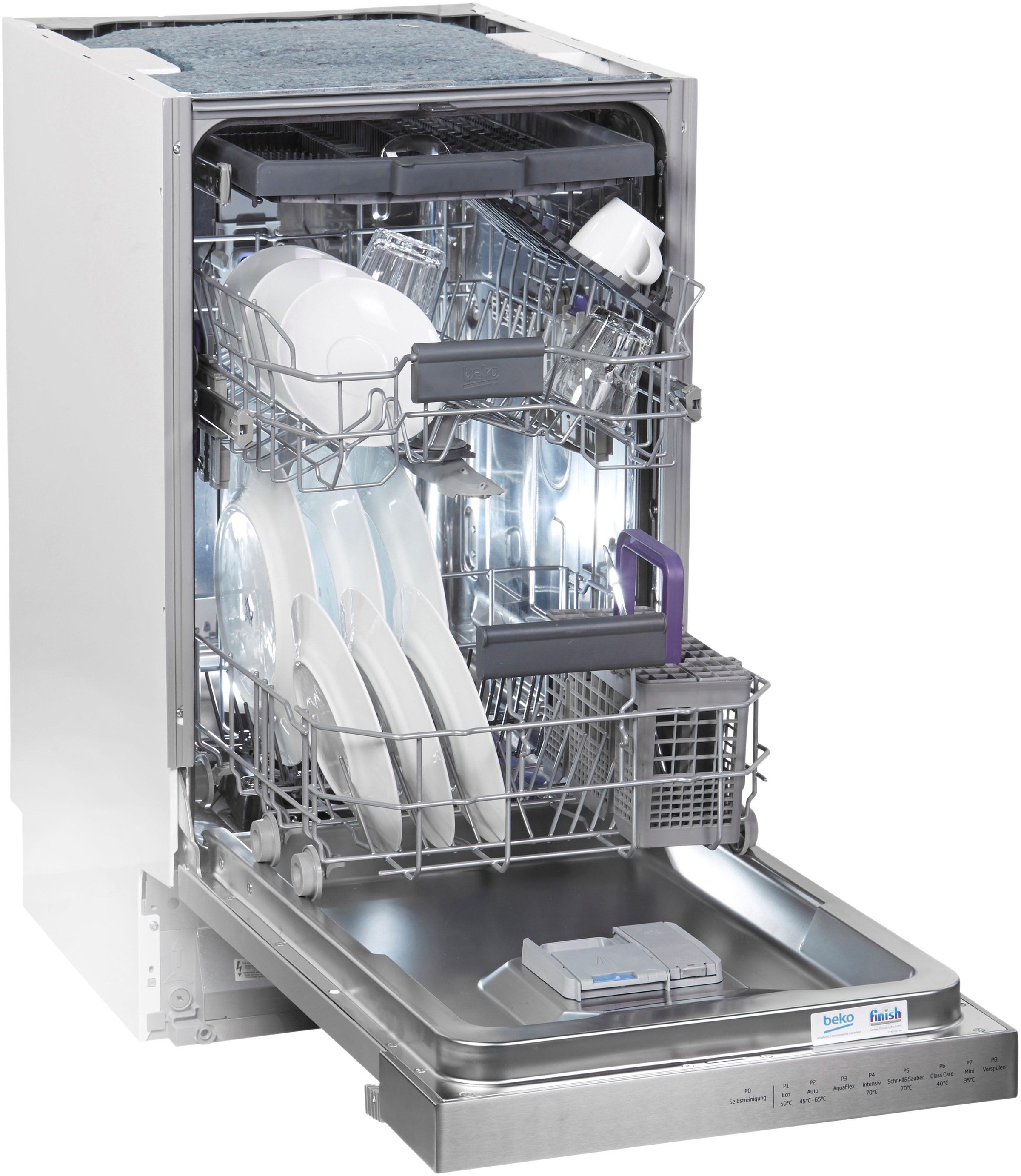 BEKO teilintegrierbarer Geschirrspüler »DSS28021X«, 11 Maßgedecke, mit Intensiv 70°C