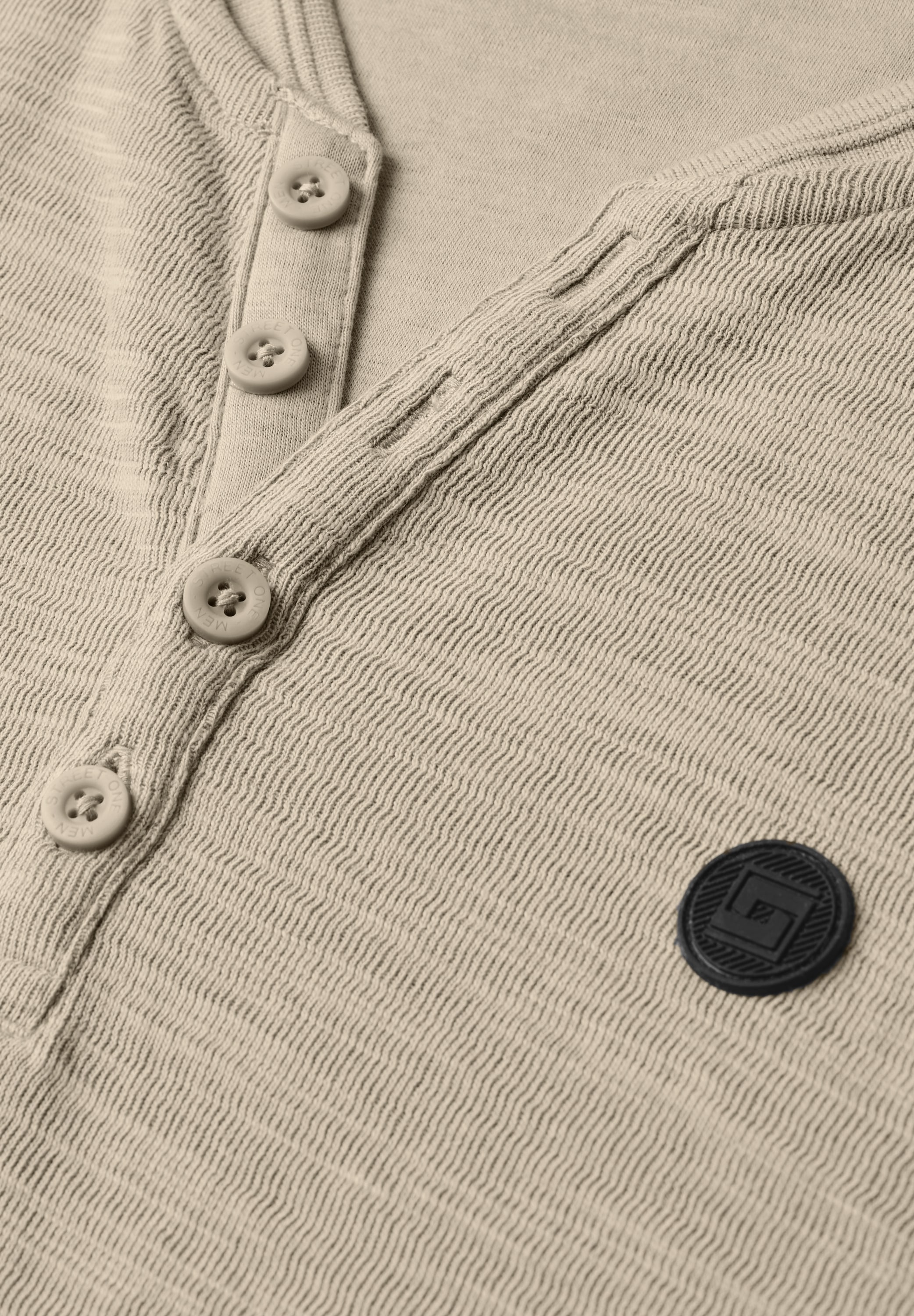 STREET ONE MEN Langarmshirt in Unifarbe