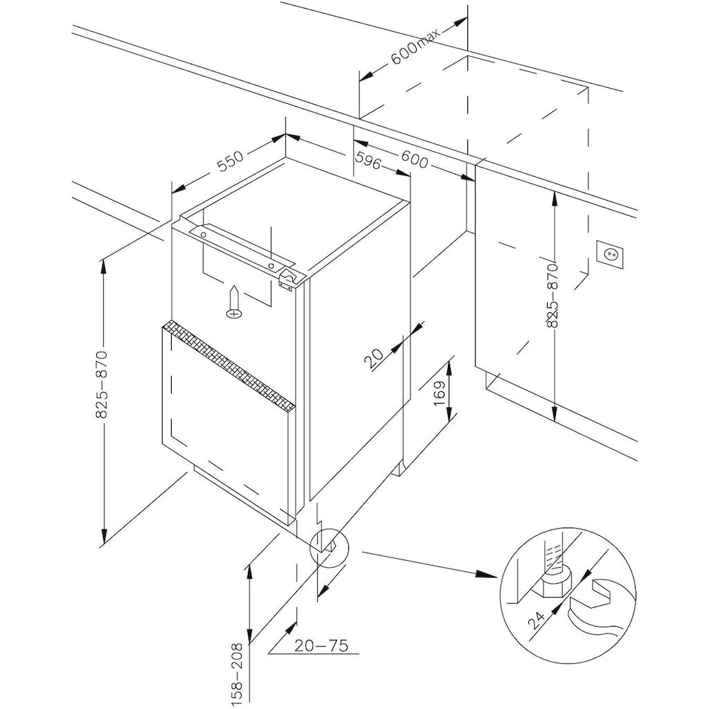 Amica Einbaukühlschrank »UVKSS 351 900«, UVKSS 351 900, 81,8 cm hoch, 60 cm breit