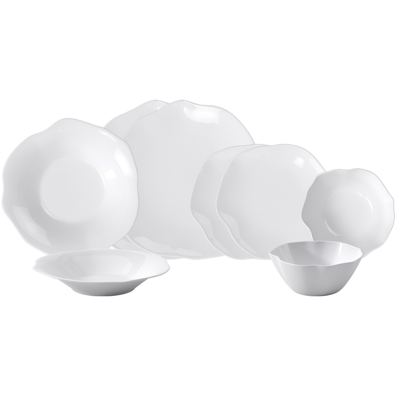 Villeroy & Boch Geschirr-Set "Einsteiger-Set Pura 8er Set weiß" Spülmaschinenfest, Mikrowellensicher