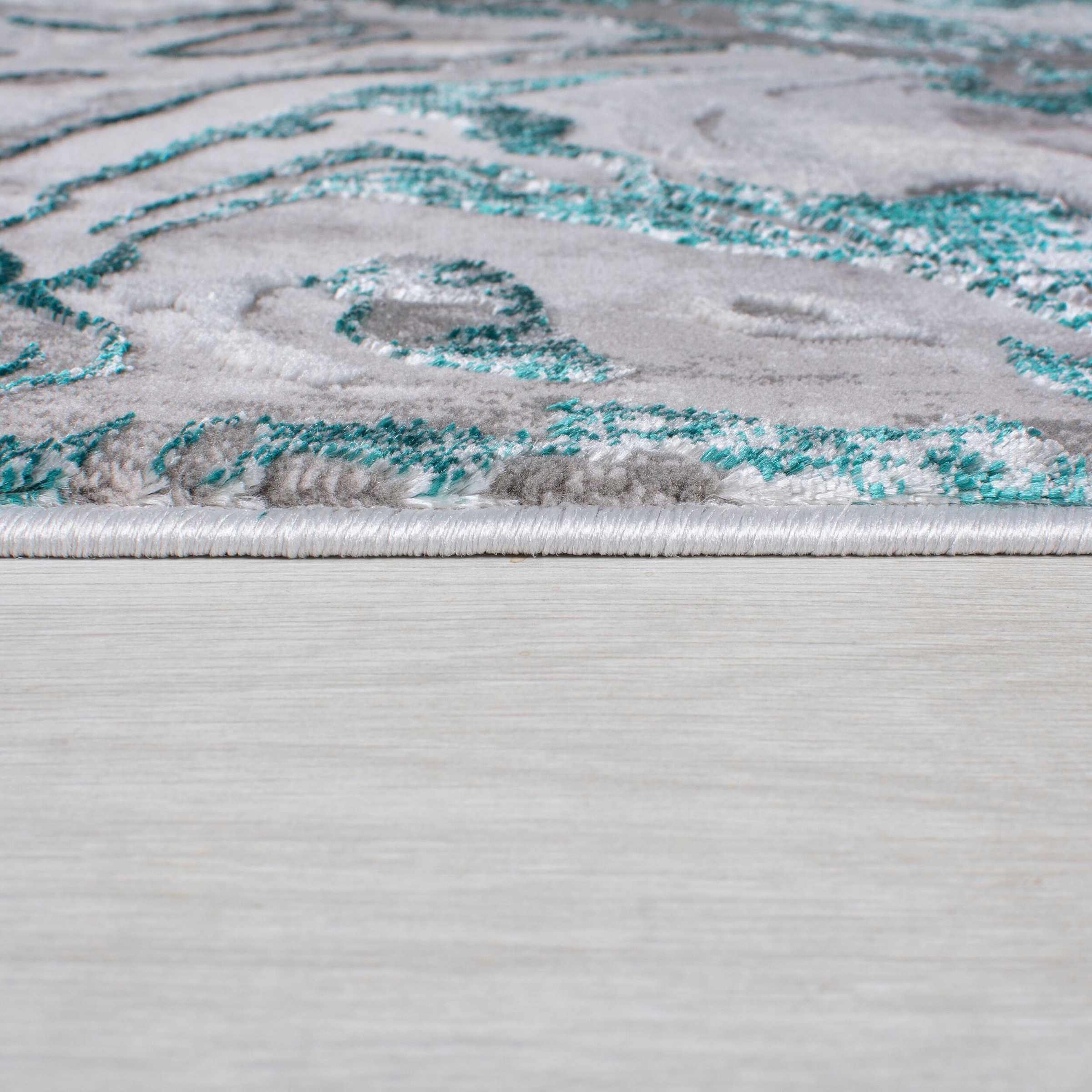 FLAIR RUGS Läufer »Marbled«, rechteckig, 12 mm Höhe, dezenter Glanz, mehrfarbig, modernes Marmor-Design, Teppichläufer