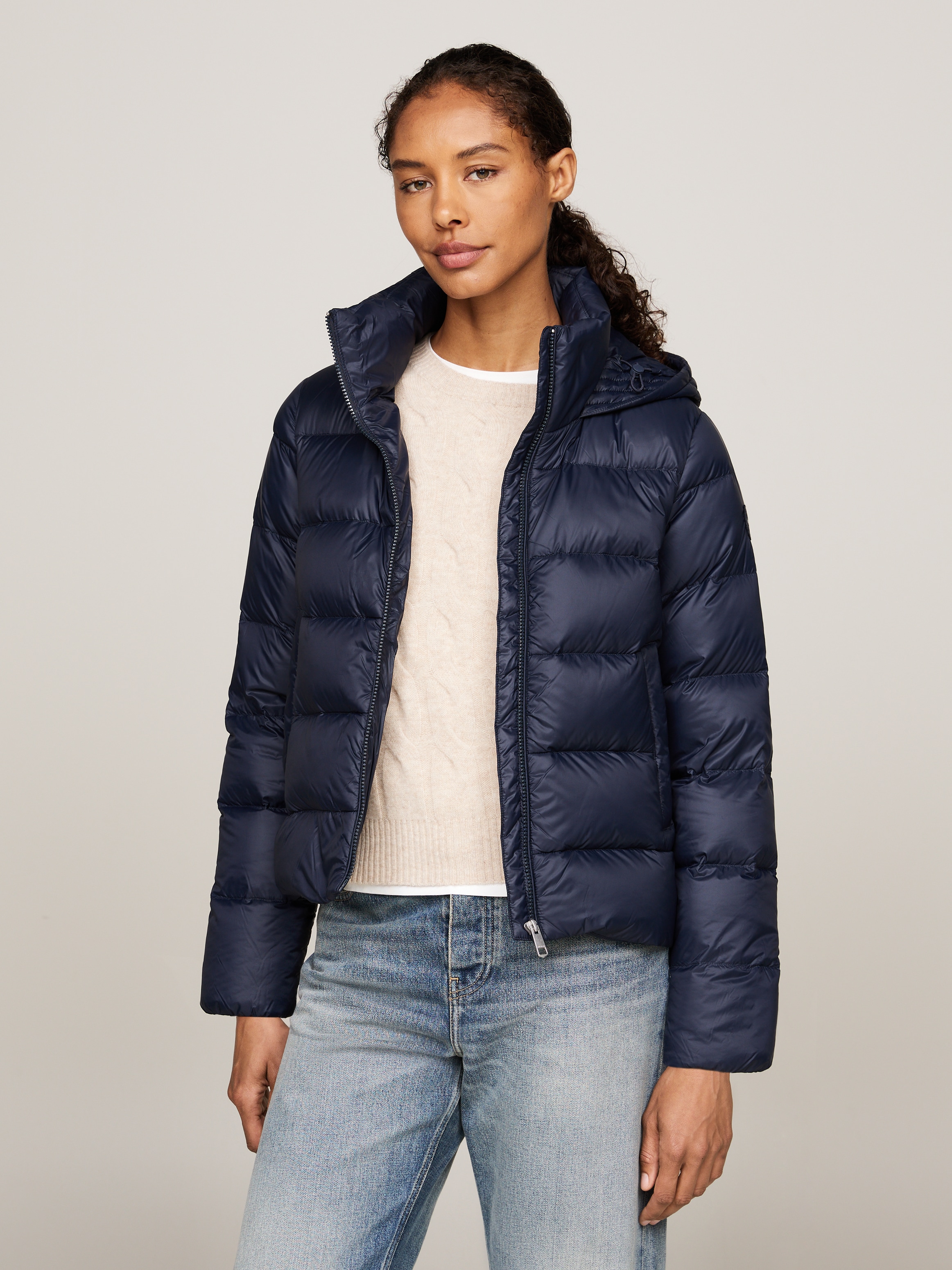 TOMMY HILFIGER Steppjacke su Kapuze su Logoprägung