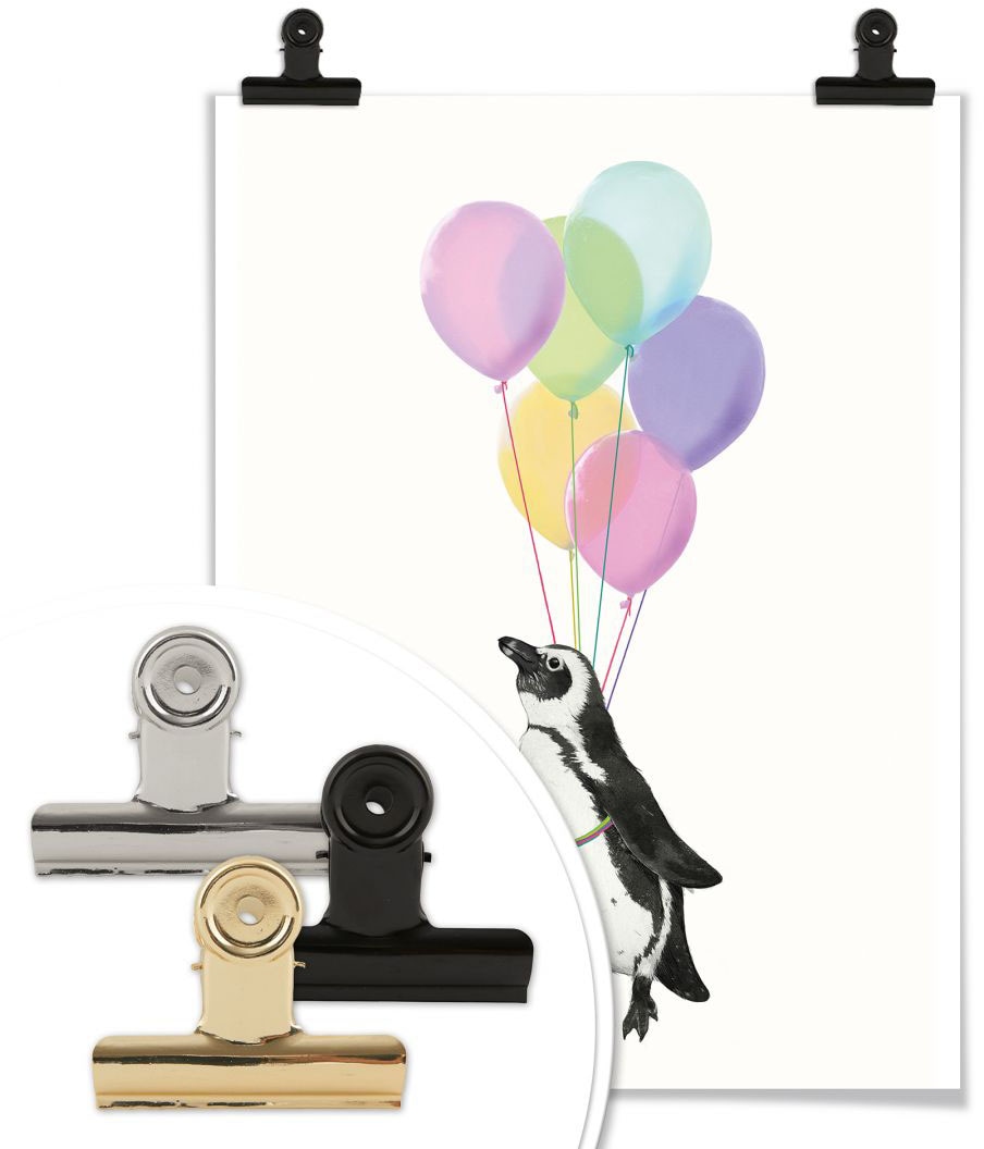 Black Friday Wall-Art Poster »Pinguin Luftballon«, Tiere, (1 St.), Poster,  Wandbild, Bild, Wandposter