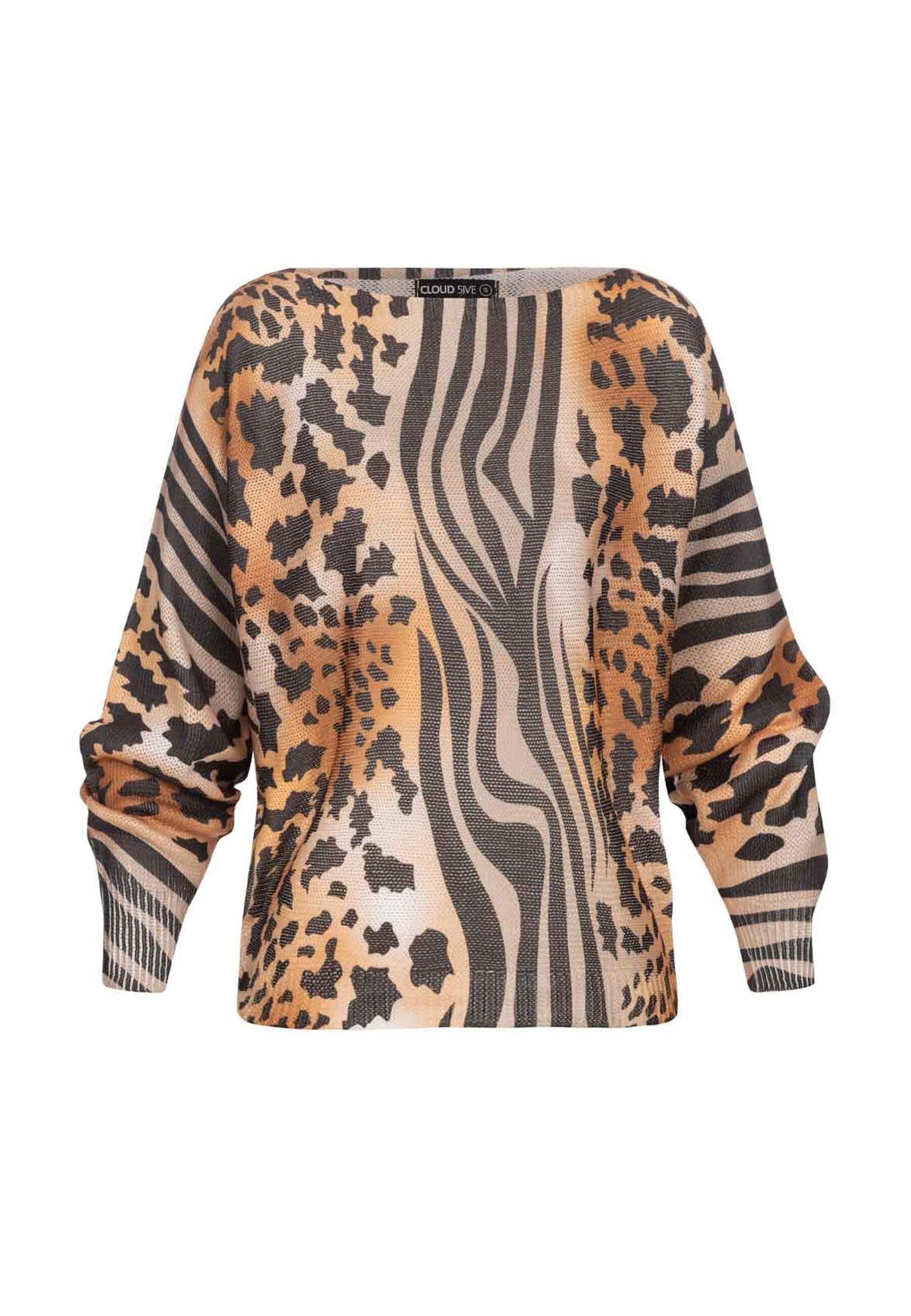 CLOUD 5IVE T-Shirt "CLOUD 5IVE Shirt mit Leo-Print beige" 1 Stk. tlg. günstig online kaufen