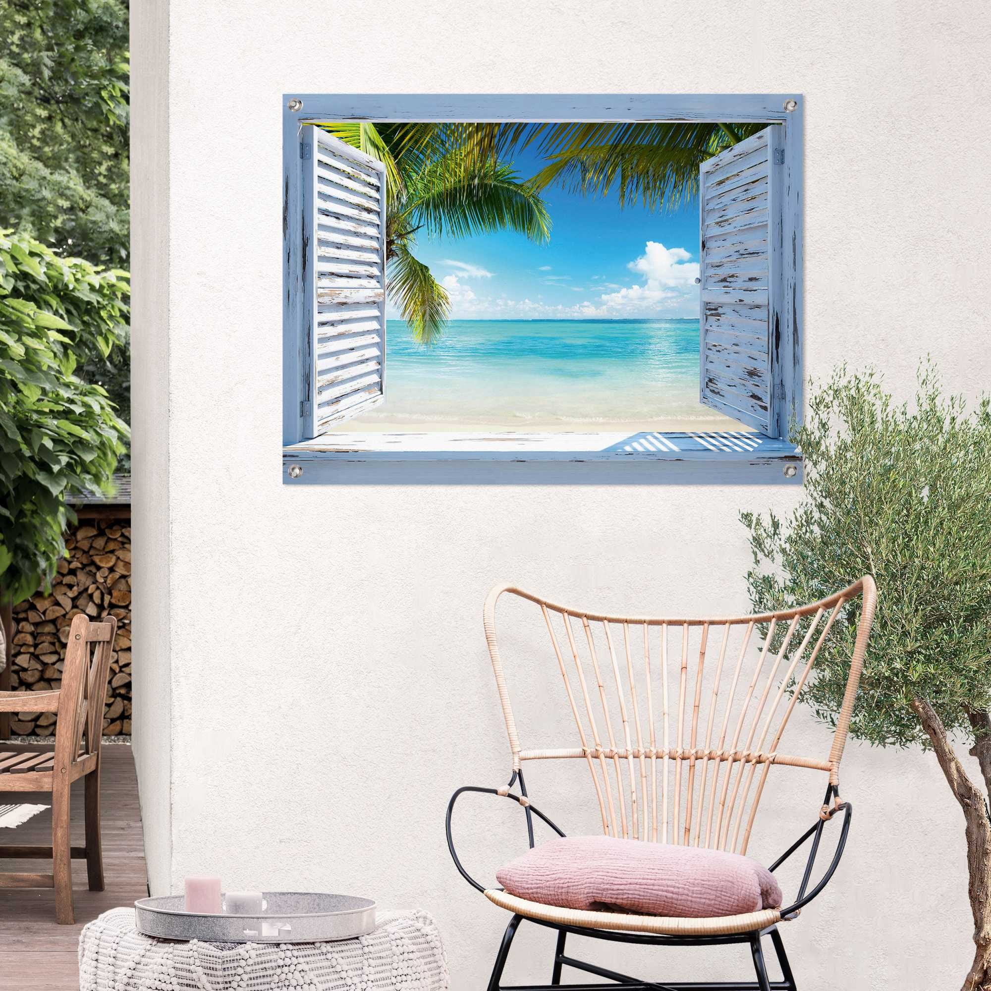 Reinders Poster "Strandfenster", Outdoor für Garten oder Balkon günstig online kaufen