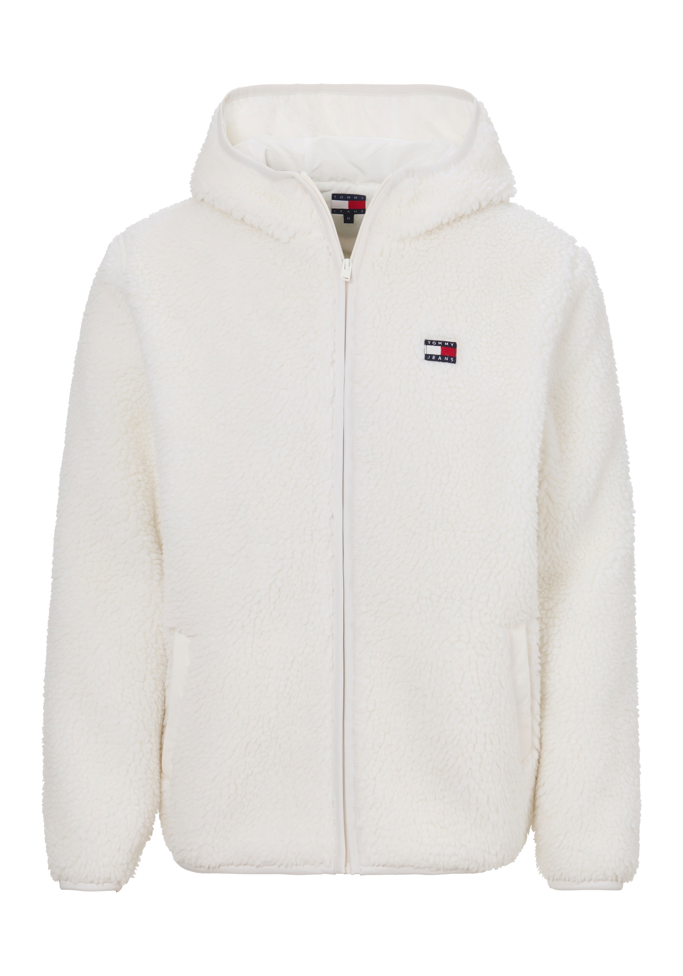 Tommy Jeans Plüschjacke "TJM REG BADGE TEDDY ZIP TRU EXT", mit Kapuze, mit günstig online kaufen