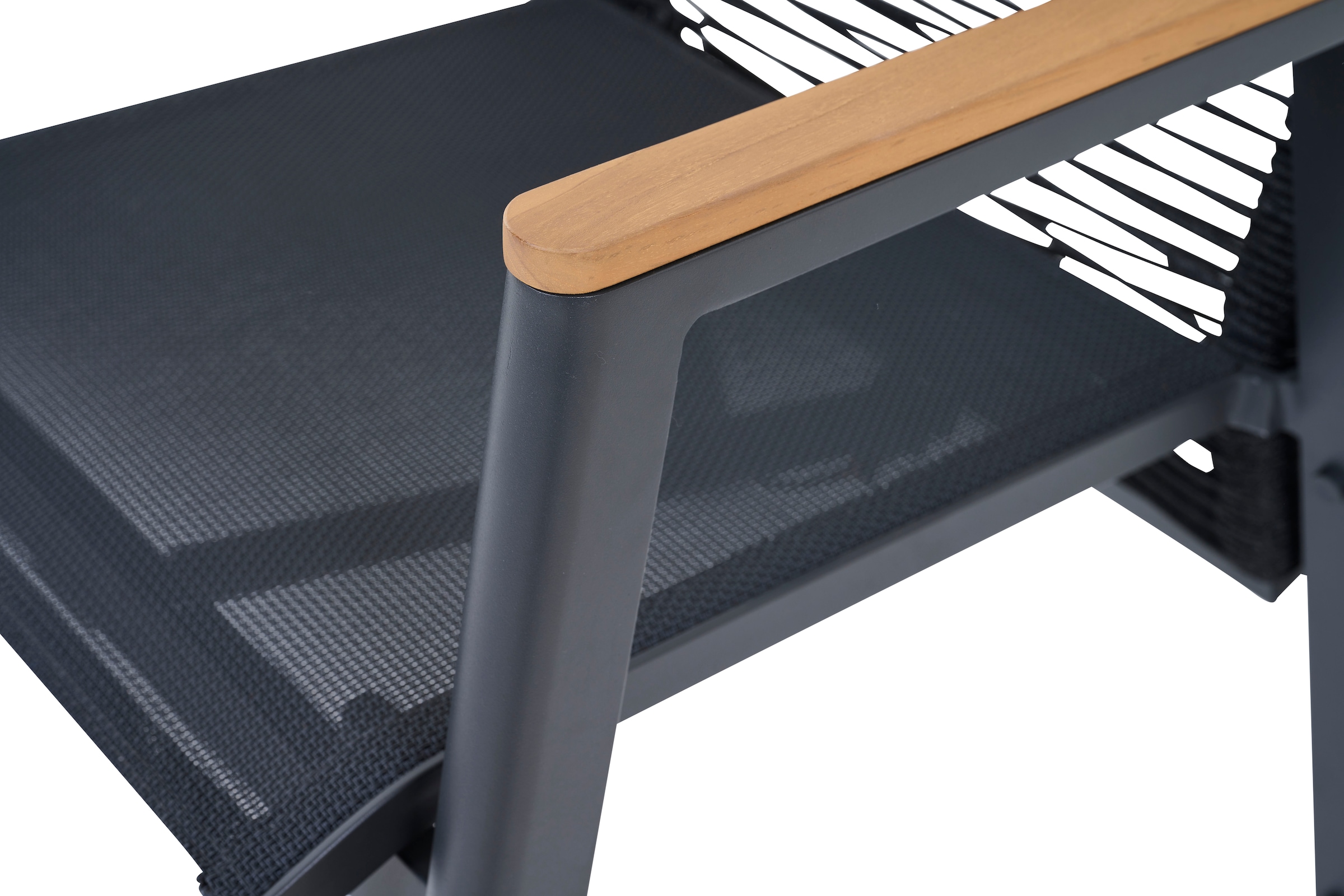 Siena Garden Gartensessel »BOLOGNA Move Sessel« Aluminiumgestell, Rope Geflecht, Armlehnen aus Teak FSC 100%