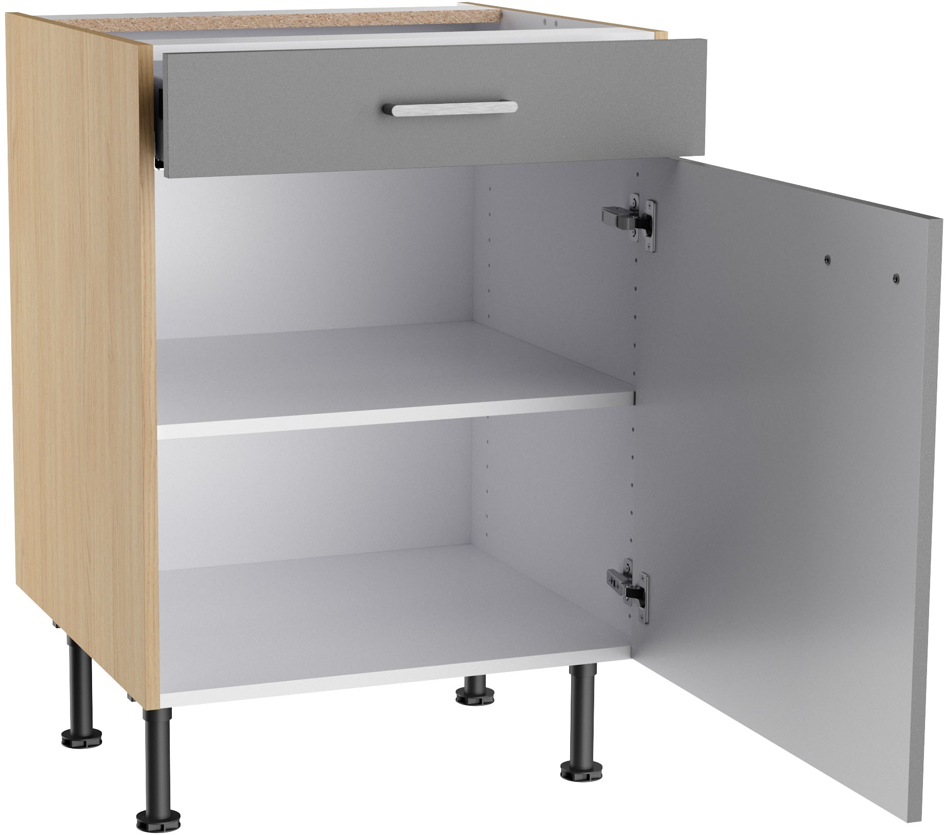 KOCHSTATION Unterschrank »KS-Lucy« Breite 60 cm, höhenverstellbare Füße, Soft-Close