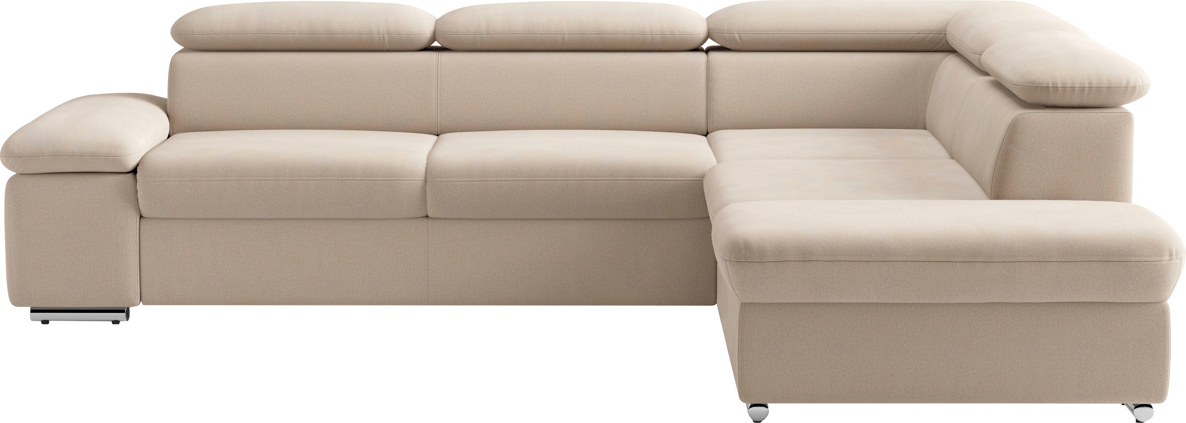 sit&more Ecksofa "Valantine L-Form, B: 272 cm, Armteilverstellung, Kopfteilverstellung" mit Schlaffunktion, Komfortsofa, modern