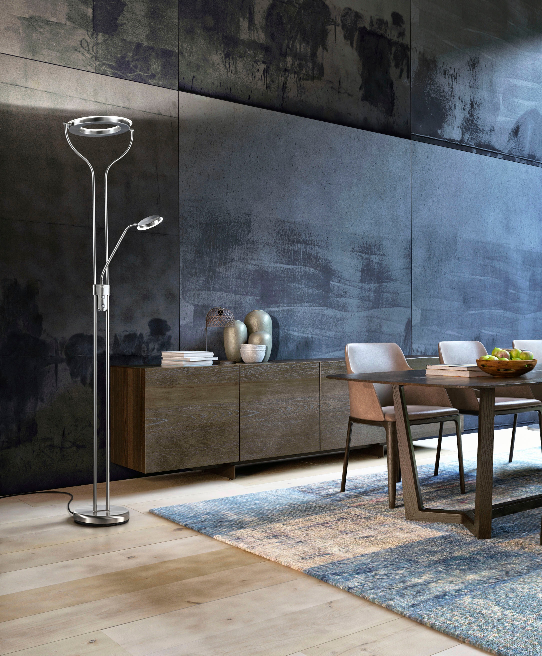 FISCHER & HONSEL Stehlampe »Davos«, Leuchtmittel LED-Modul | LED wechselbar, langlebige LED, dimmbar