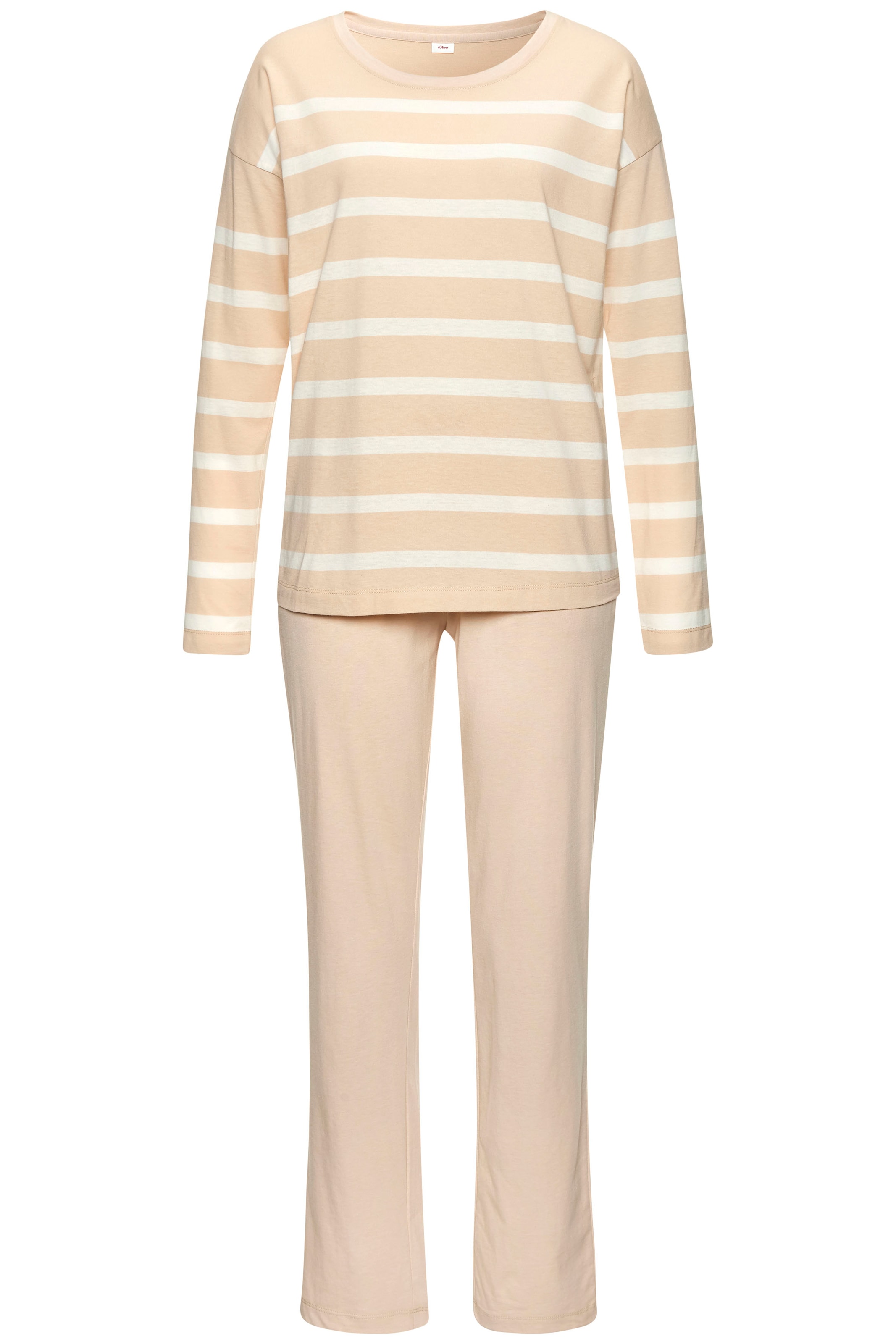 s.Oliver Pyjama Set, 2 tlg. mit garngefärbten Streifen im Oberteil
