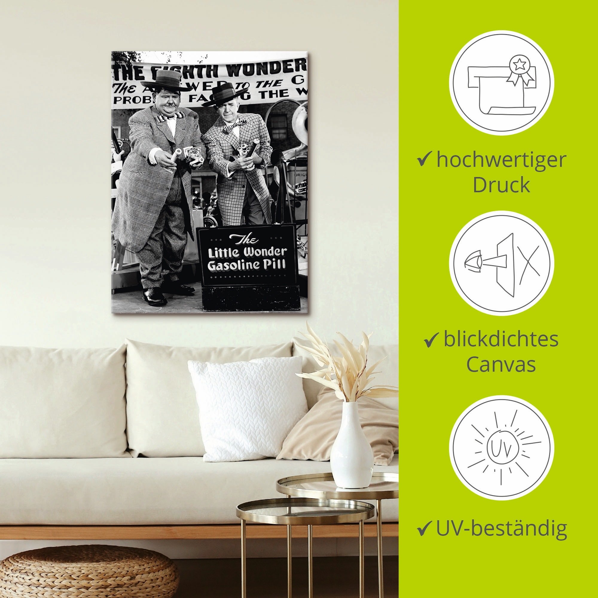 Artland Wandbild »Dick und Doof und die Wunderpille, 1943«, Stars, (1 St.), als Leinwandbild, Poster, Wandaufkleber in verschied. Größen