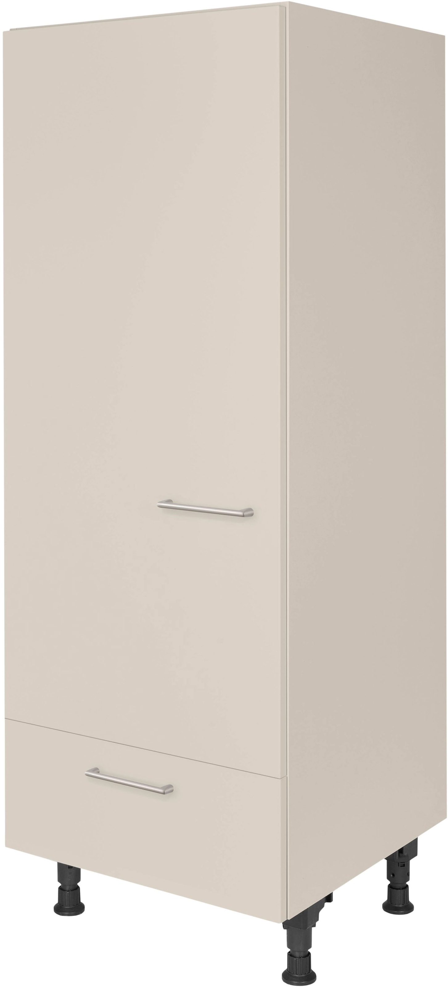 Kühlumbauschrank NOBILIA, B:60cm H:167,8cm T:58,3cmfront: sand, korpus: sand, Schränke, ""Laser", Ausrichtung wählbar, mit Schubkasten", vormontiert,