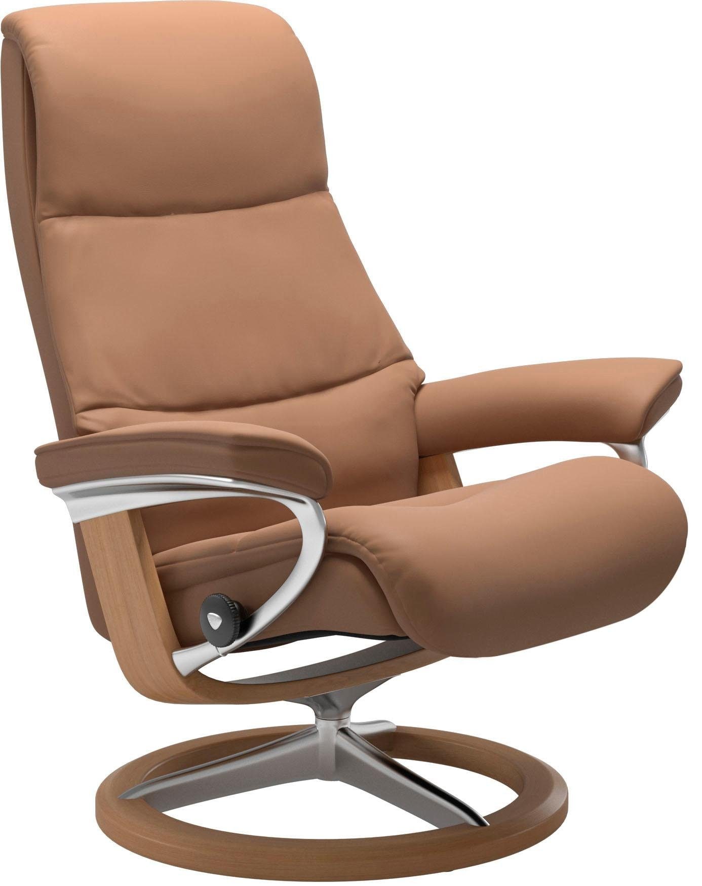 Stressless® Relaxsessel »View«, (Set, Relaxsessel mit Hocker), mit Signature Base, Größe S,Gestell Eiche