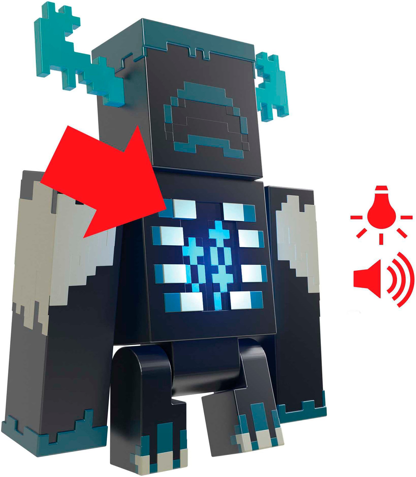Mattel® Actionfigur »Minecraft, The Warden«, mit Licht & Geräuschen