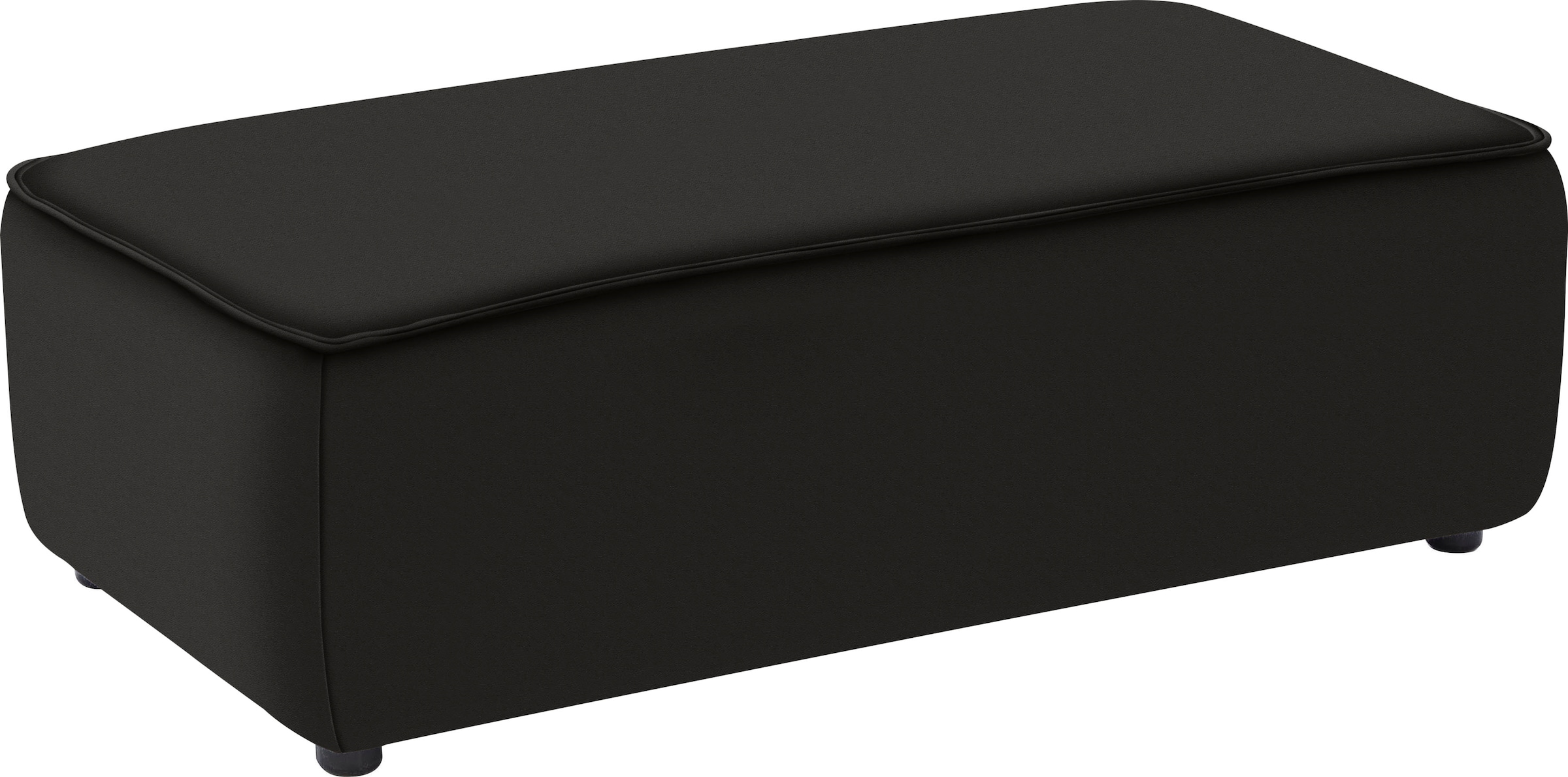 Hocker W.SCHILLIG "around-the-block", schwarz (schwarz z59), B:120cm H:39cm T:60cm, Longlife Xtra-Leder Z59: Glattleder mit modischer Prägung. Hautstärke 0, 9 - 1, 1 mm, Hocker, Hocker, mit eleganter Biese