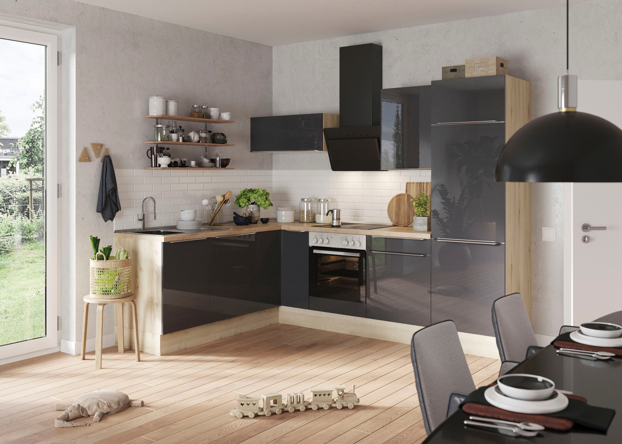 OPTIFIT Winkelküche »Aken«, ohne E-Geräte, Stellbreite 200 x 270 cm