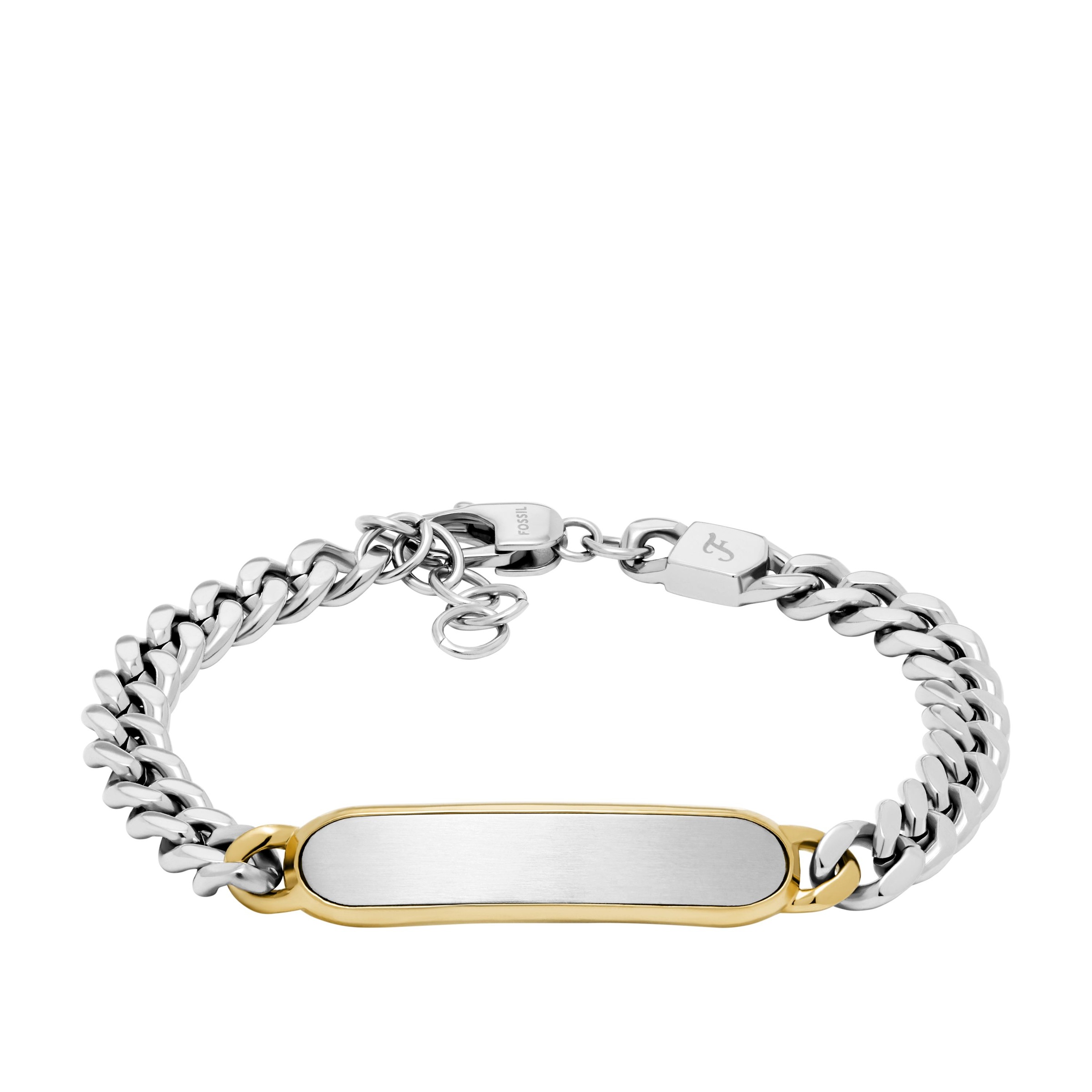 Armband FOSSIL "Schmuck Geschenk Edelstahl DREW Bicolor", gold (edelstahlfarben, gelbgoldfarben), Armbänder, Damen, 21cm, Edelstahl, Armband 2