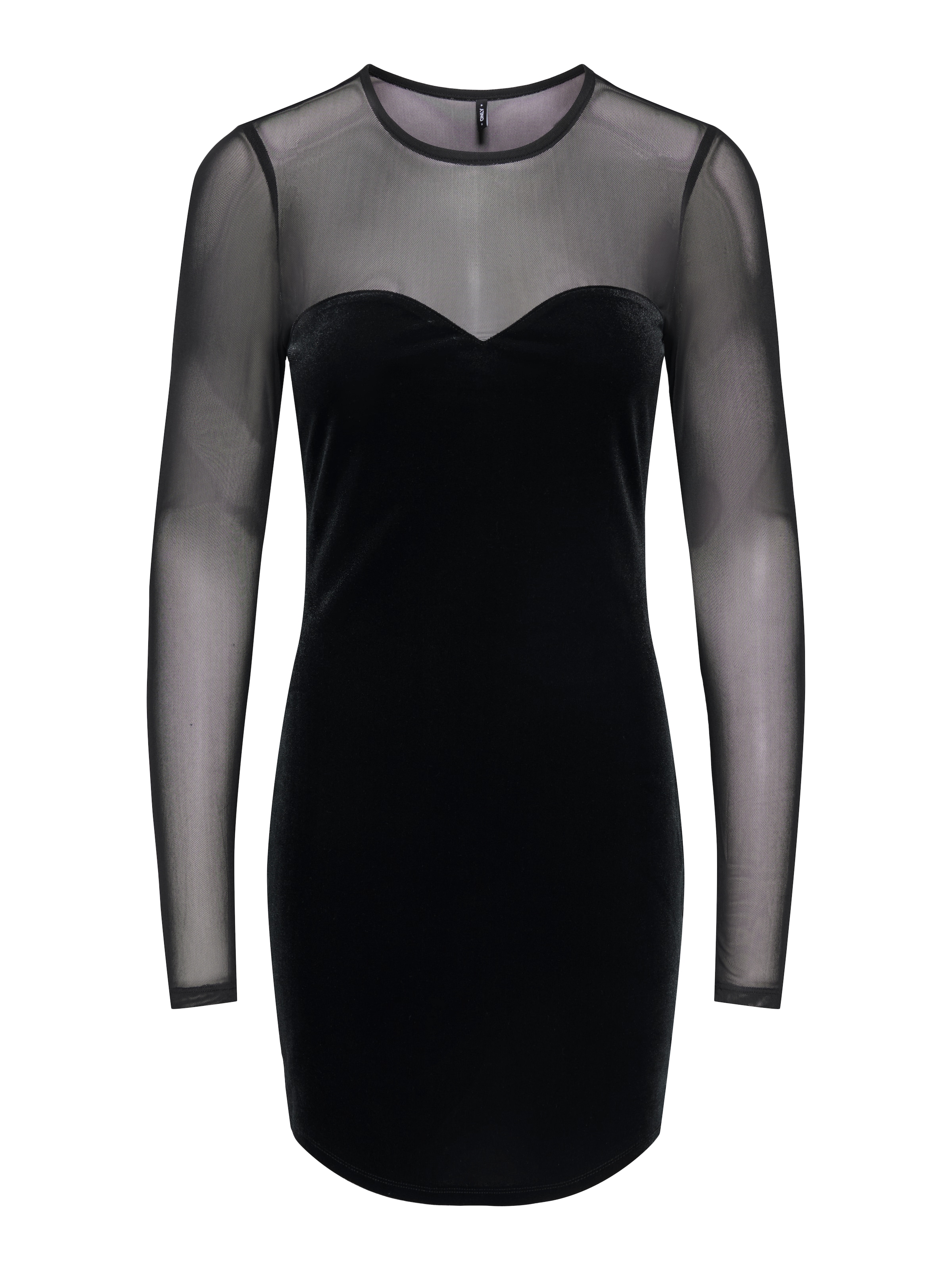 ONLY Minikleid »ONLSMOOTH L/S MESH MIX DRESS BOX JRS« Materialmix, regular fit, Mesh Details