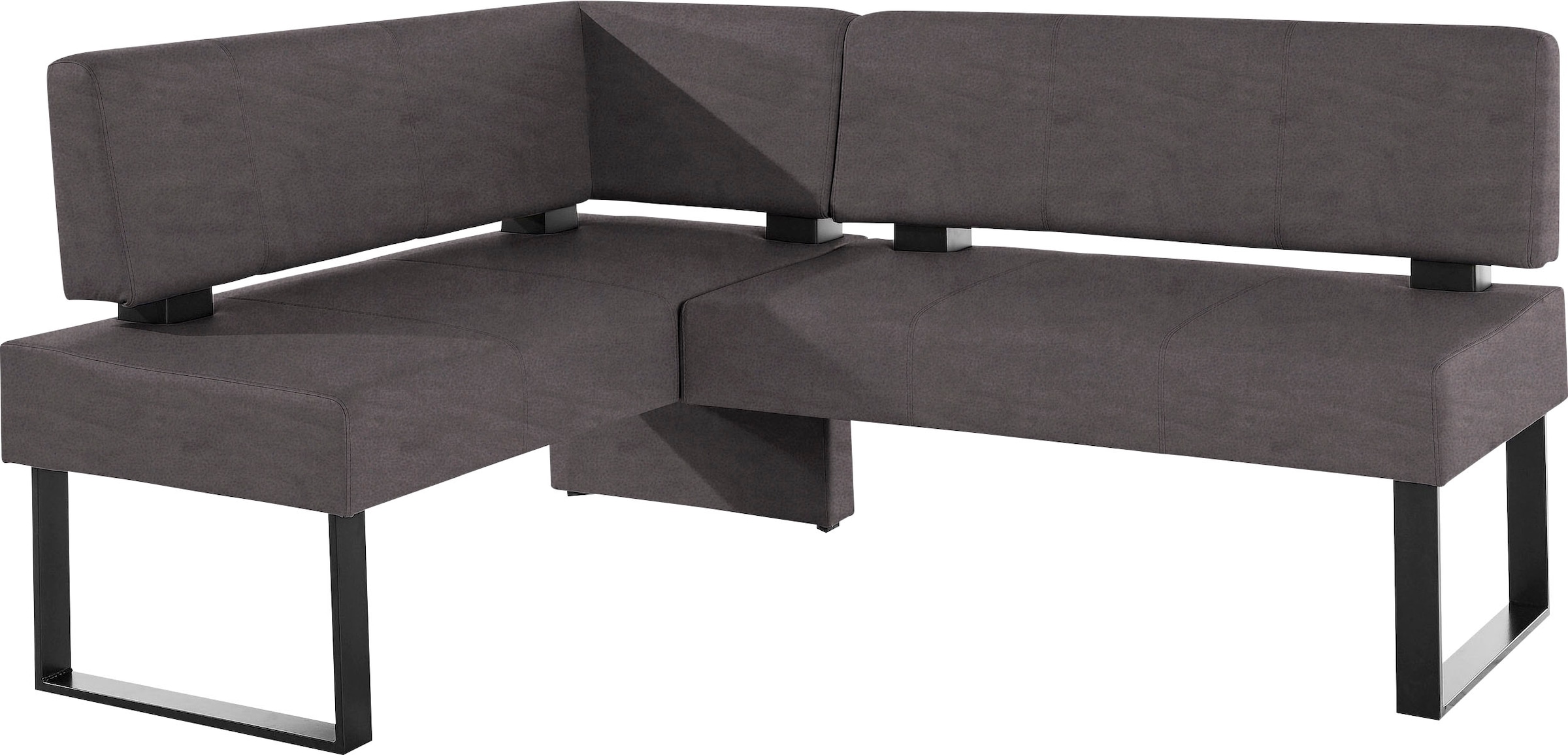 Eckbank OTTO HOME "Oliver mit Metallgestell, Küchenbank", schwarz (schwarz (arizona 4420), schwarz), B:180cm H:89cm T:140cm, Holzwerkstoff, Massivholz, Polyester, Sitzbänke, Eckbank, verschiedene Bezüge Cord Esszimmerbank OTTOs Choice