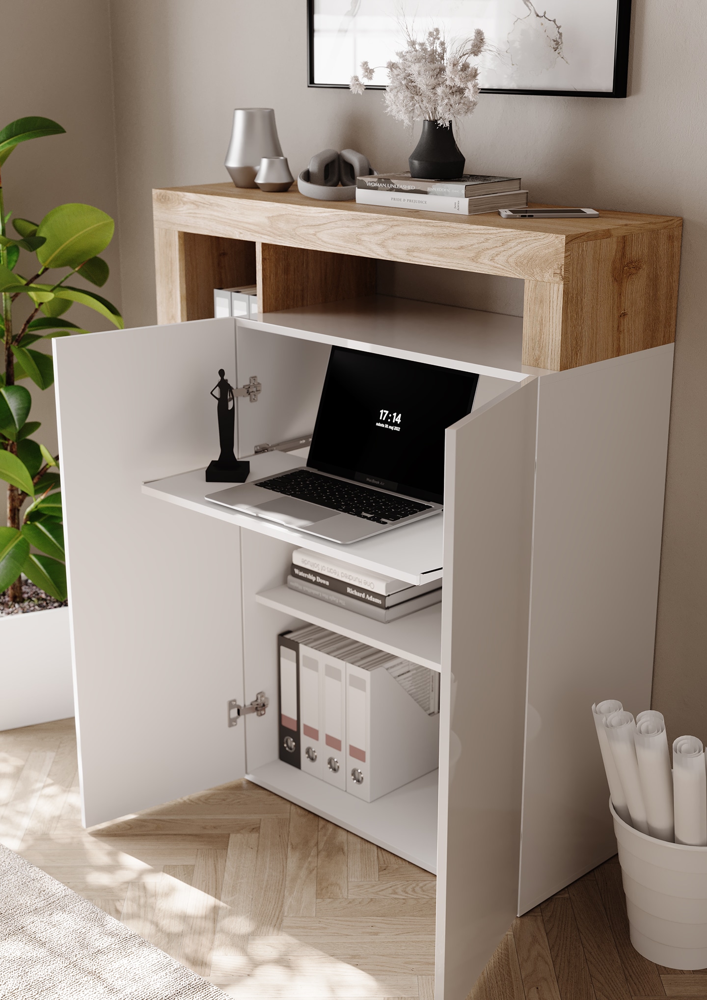 INOSIGN Sekretär "Hamburg Breite 108 cm, Höhe 126 cm, 2 Türen, PC-Schrank, günstig online kaufen