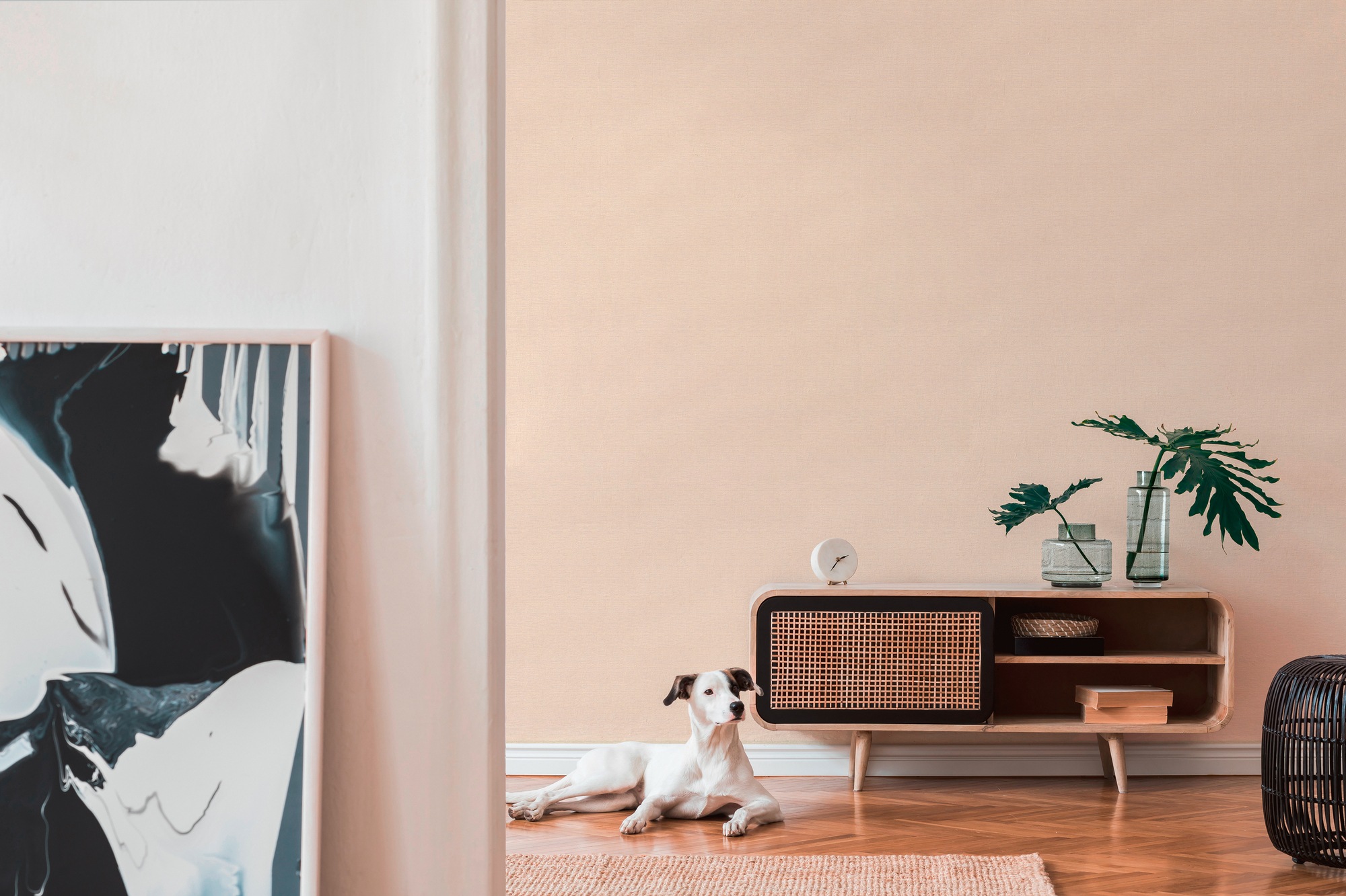 living walls Vliestapete »Tropen-Tapete bunt grün – Exotische Blätter« matt glatt