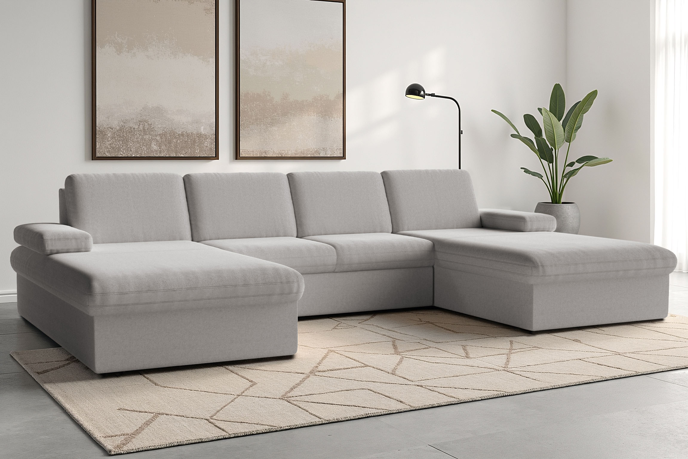 sit&more Wohnlandschaft "Moreno U-Form, B: 309 cm" mit Armteilverstellung, optional Schlaffunktion