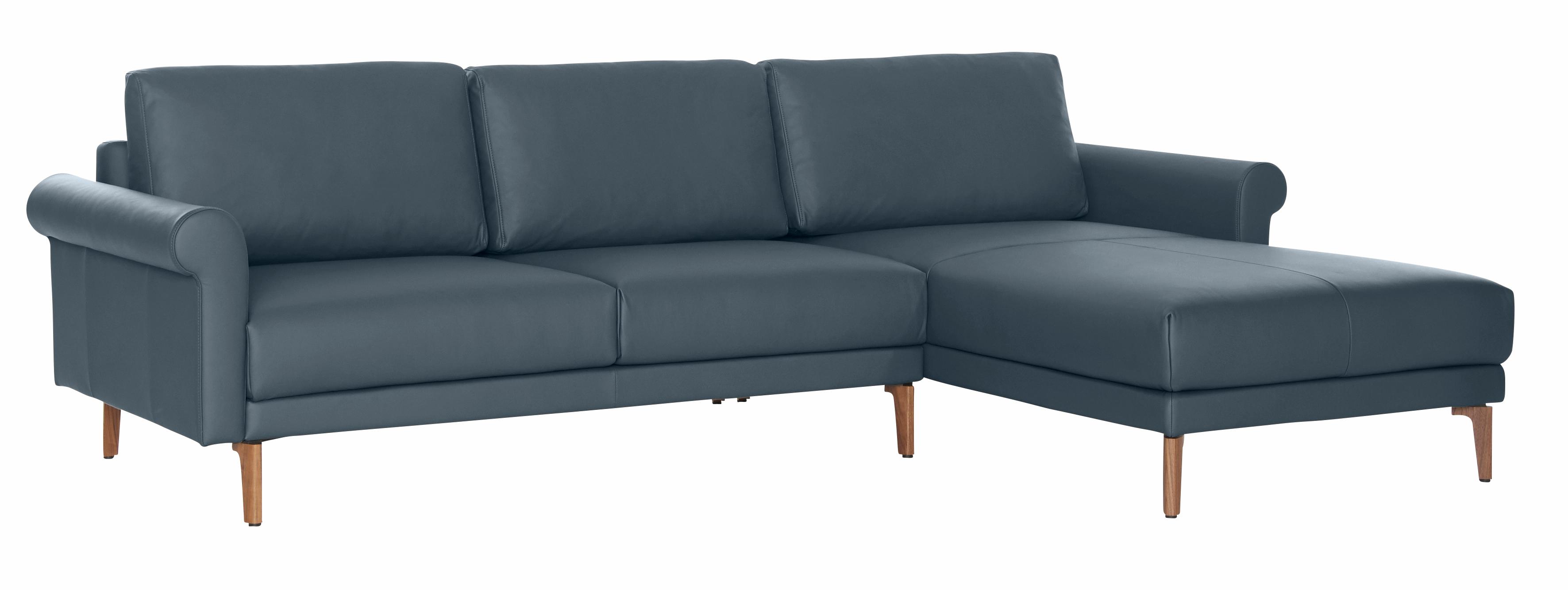hülsta sofa Ecksofa „hs.450“, Armlehne Schnecke modern Landhaus, Breite 282 cm, Fuß Nussbaum blaugrau 534, 73 Rabatt: 57 %