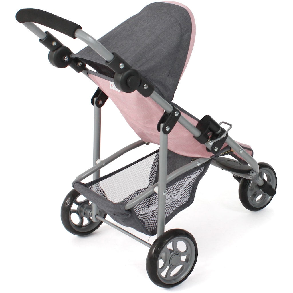 CHIC2000 Puppenbuggy »Jogging-Buggy Lola, Grau-Rosa«, mit klappbarem Verdeck