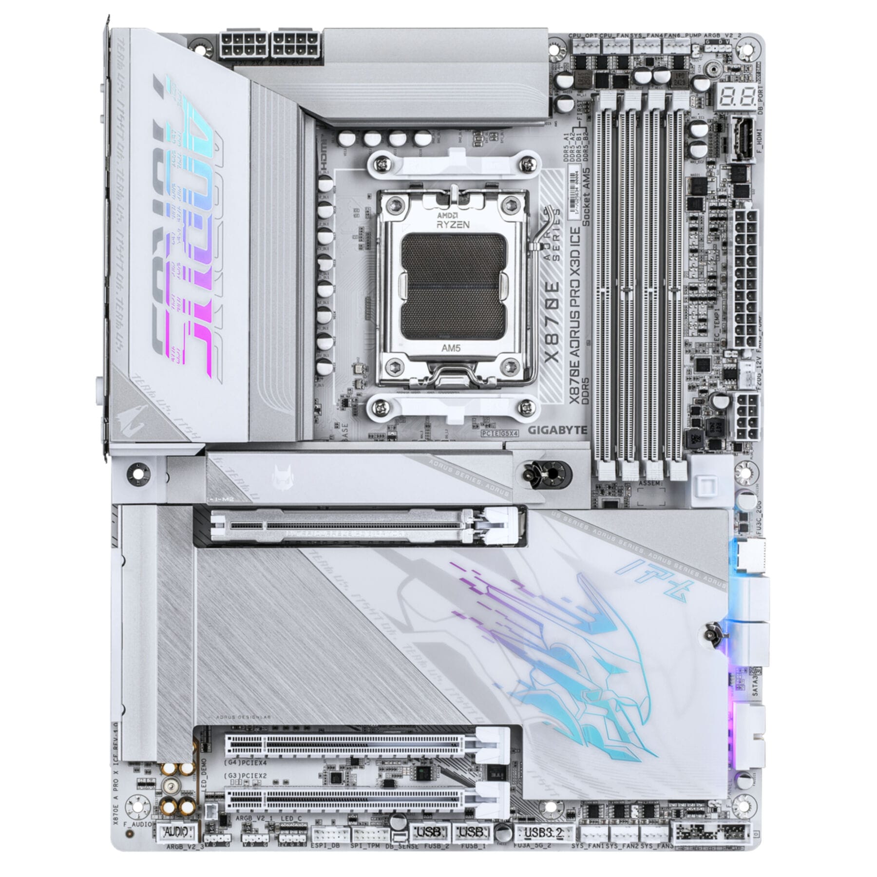 Gigabyte Mainboard »X870E AORUS PRO X3D ICE Mainboard – Unterstützt AMD Ryzen 9000 Prozess«