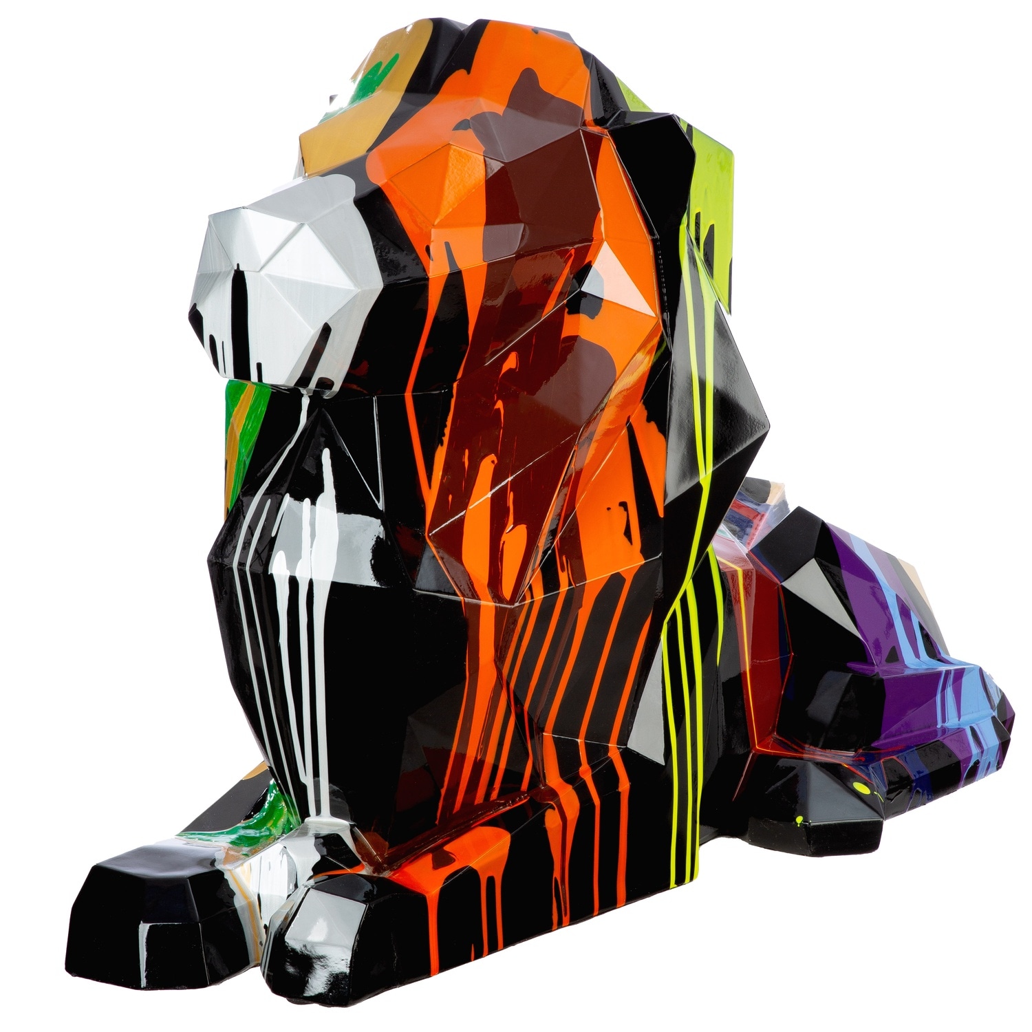 GILDE Skulptur "Figur Löwe; geometrisch Lionaro mehrfarbig" Tierfigur Kunstfigur Pop-Art-Stil Designobjekt Sammlerfigur