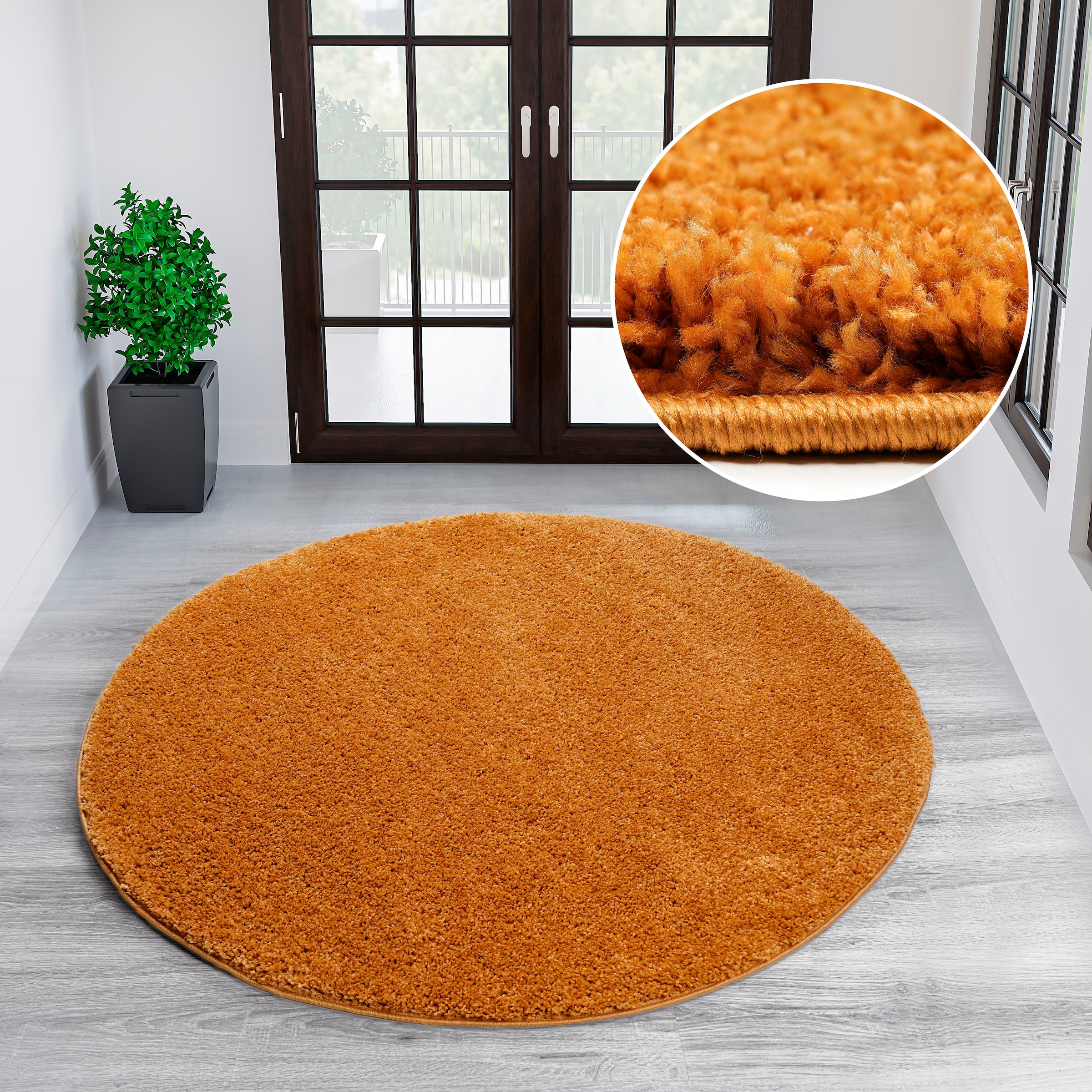 my home Teppich "Viva rund" rund 45 mm Höhe Uni-Farben, einfarbig, besonder günstig online kaufen