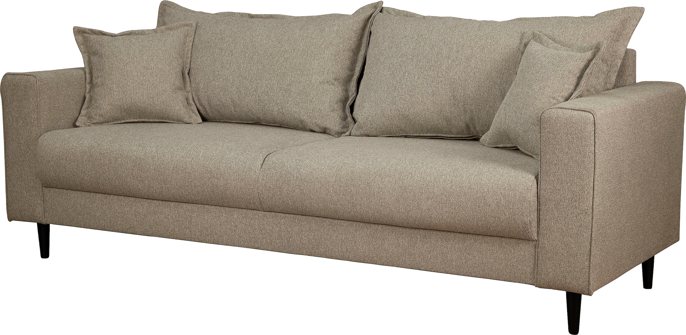 Home affaire 3-Sitzer »VEYRAS, hoher Sitzkomfort, Maße B/T/H: 212/84/76 cm«, mit Wellenunterfederung, incl. Rückenkissen und Zierkissen
