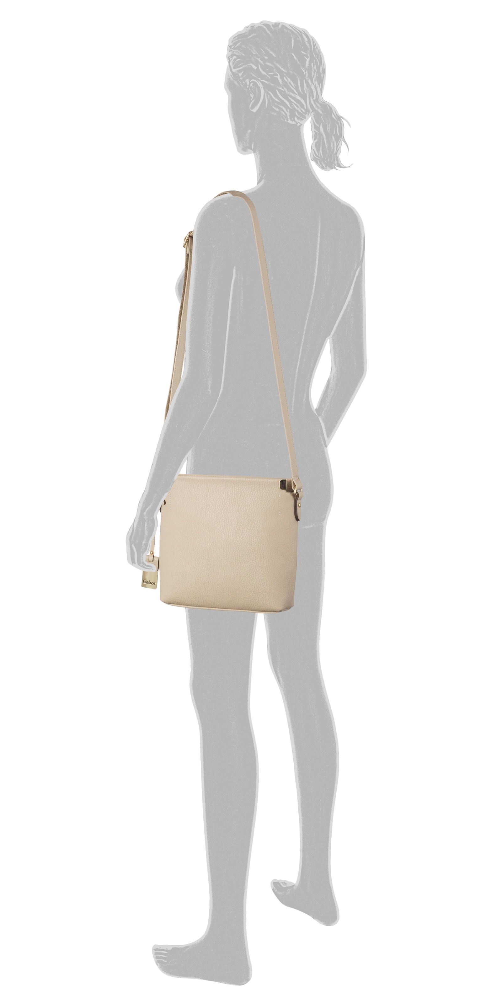 Gabor "Gela" genarbtes Lederimitat mit schmückenden Metallecken, hochwertig günstig online kaufen