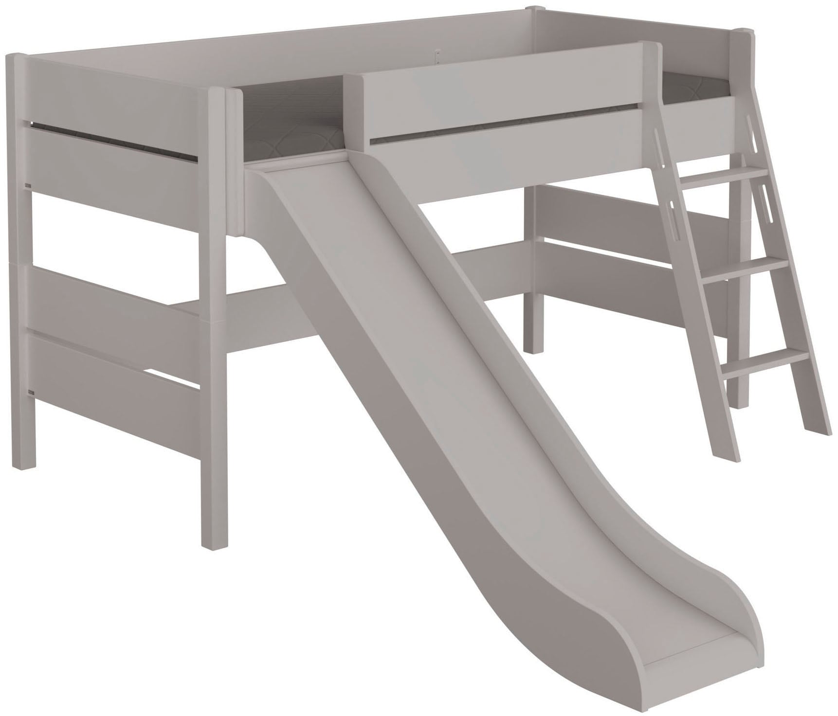 PAIDI Spielbett "TIAGO in verschiedenen Größen und Farben, mit Leiter und Rutsche" Höhe 120 cm, 120kg Tragkraft, 5 Jahre Garantie, Rausfallschutz, geprüfte Sicherheit, umbaubares Bett mit Massivholz