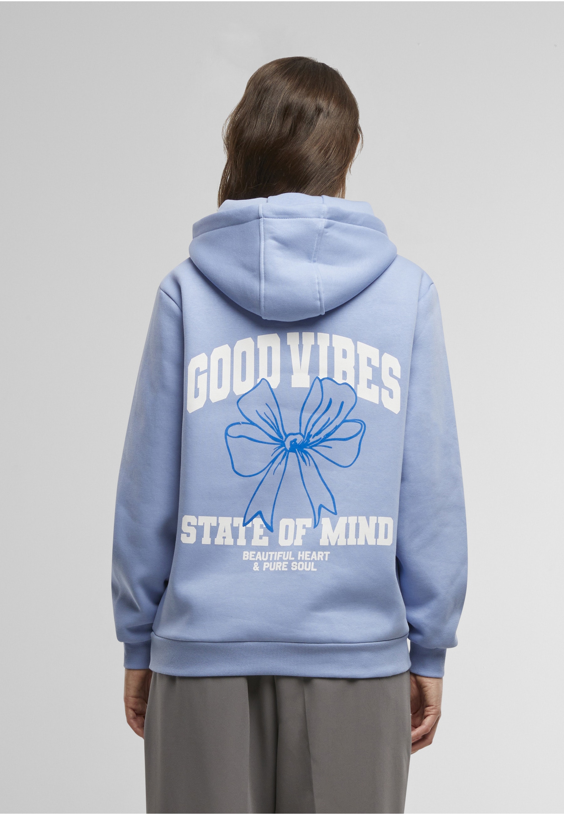 Miss Tee Kapuzenpullover »Miss Tee Good Vibes Bow Ladies Fluffy Hoody« 1