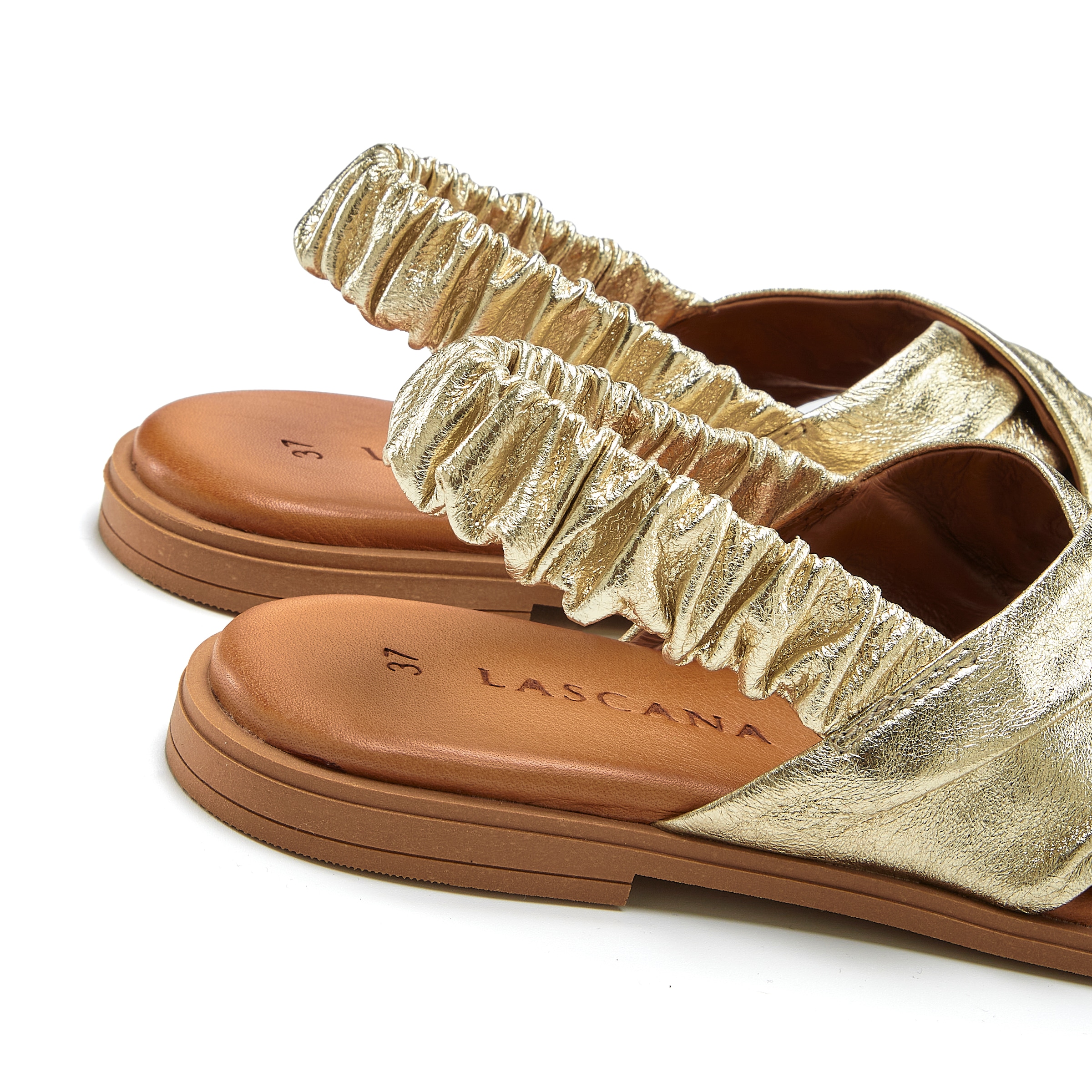 Vivance Sandale »Sandalette, Sommerschuh, offener Schuh, Pantolette«, aus Leder mit elastischen Riemchen